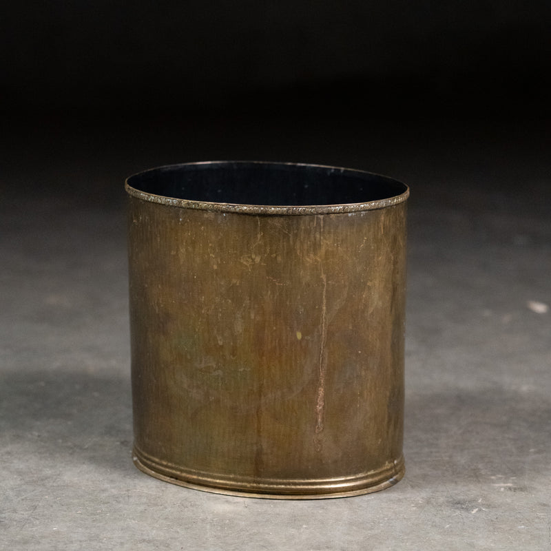 small brass garbage can | Scott Landon Antiques and Interiors.