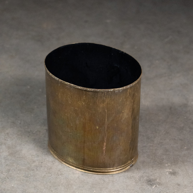 small brass garbage can | Scott Landon Antiques and Interiors.
