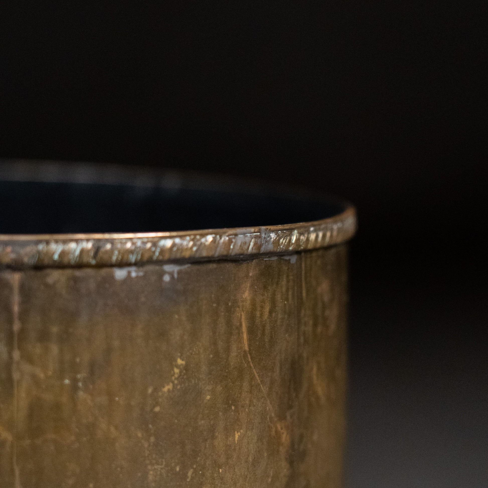 small brass garbage can | Scott Landon Antiques and Interiors.