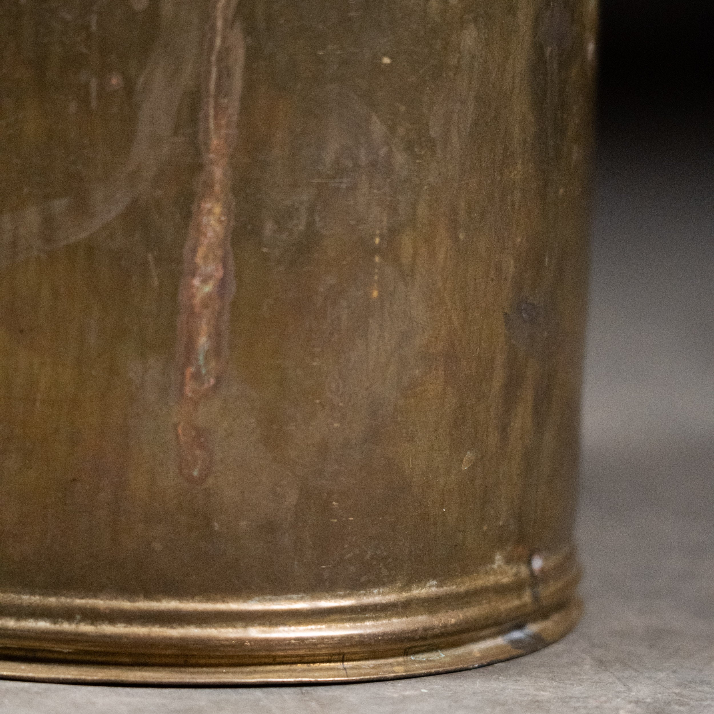 small brass garbage can | Scott Landon Antiques and Interiors.