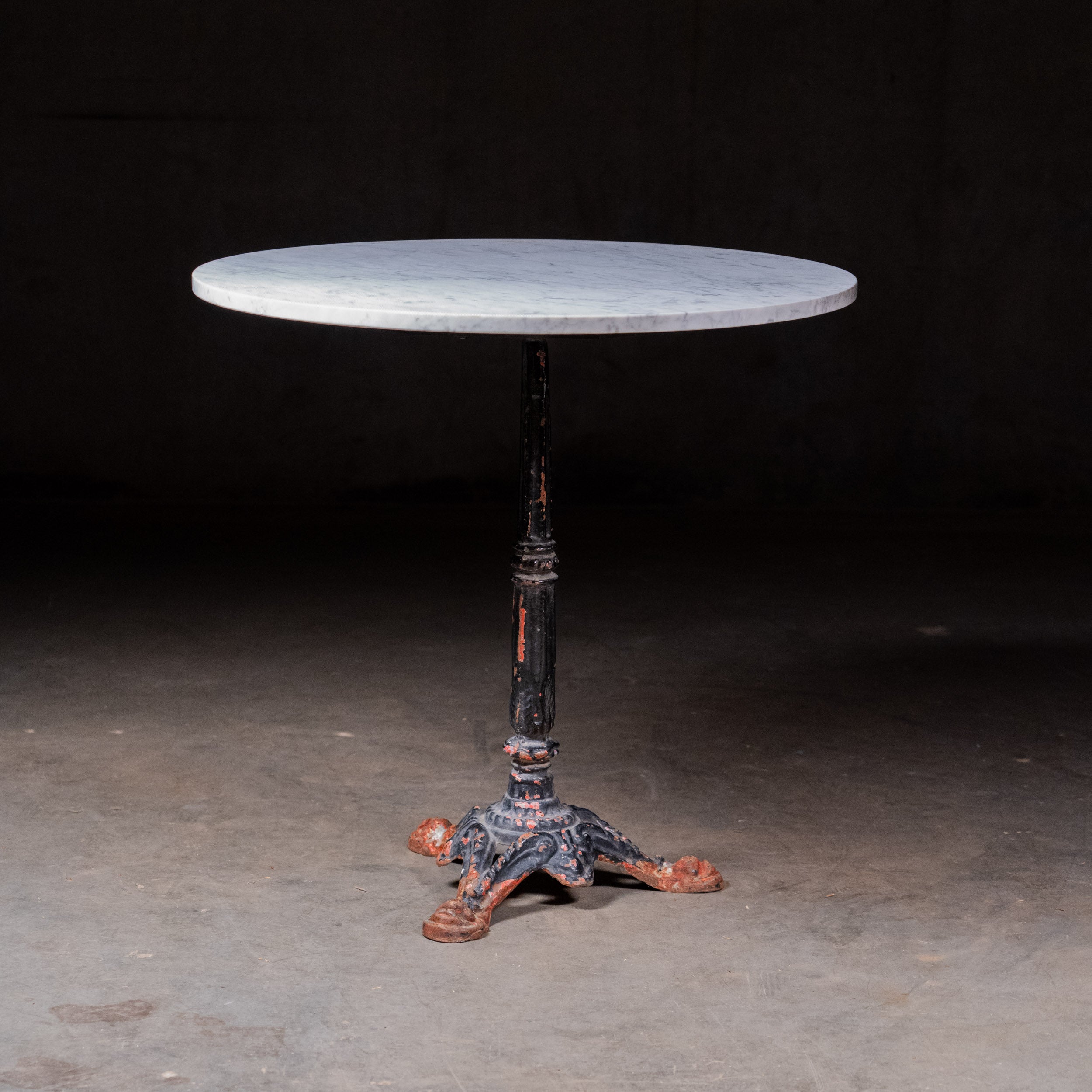 1930 bistro table with marble top from France