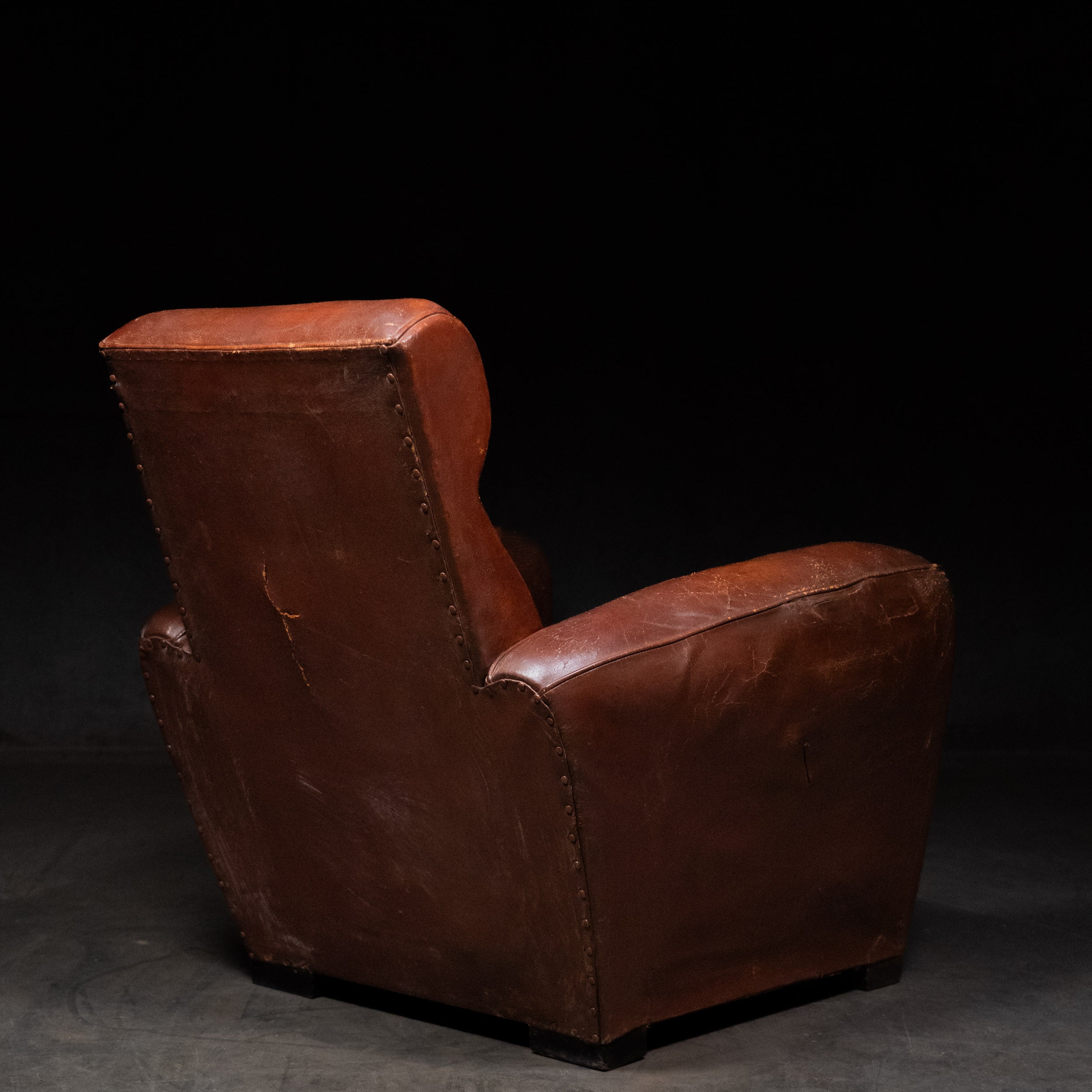 1920 French Leather Club Chairs
