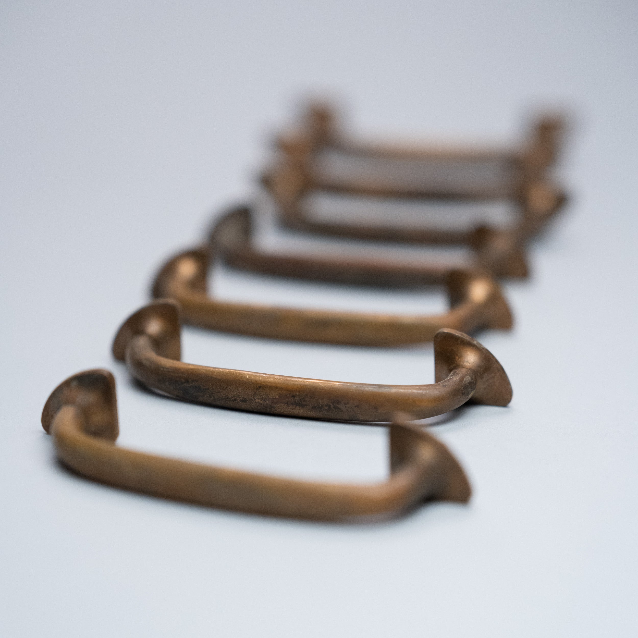 1910 Cast Brass Art Nouveau Handle Drawer Pulls