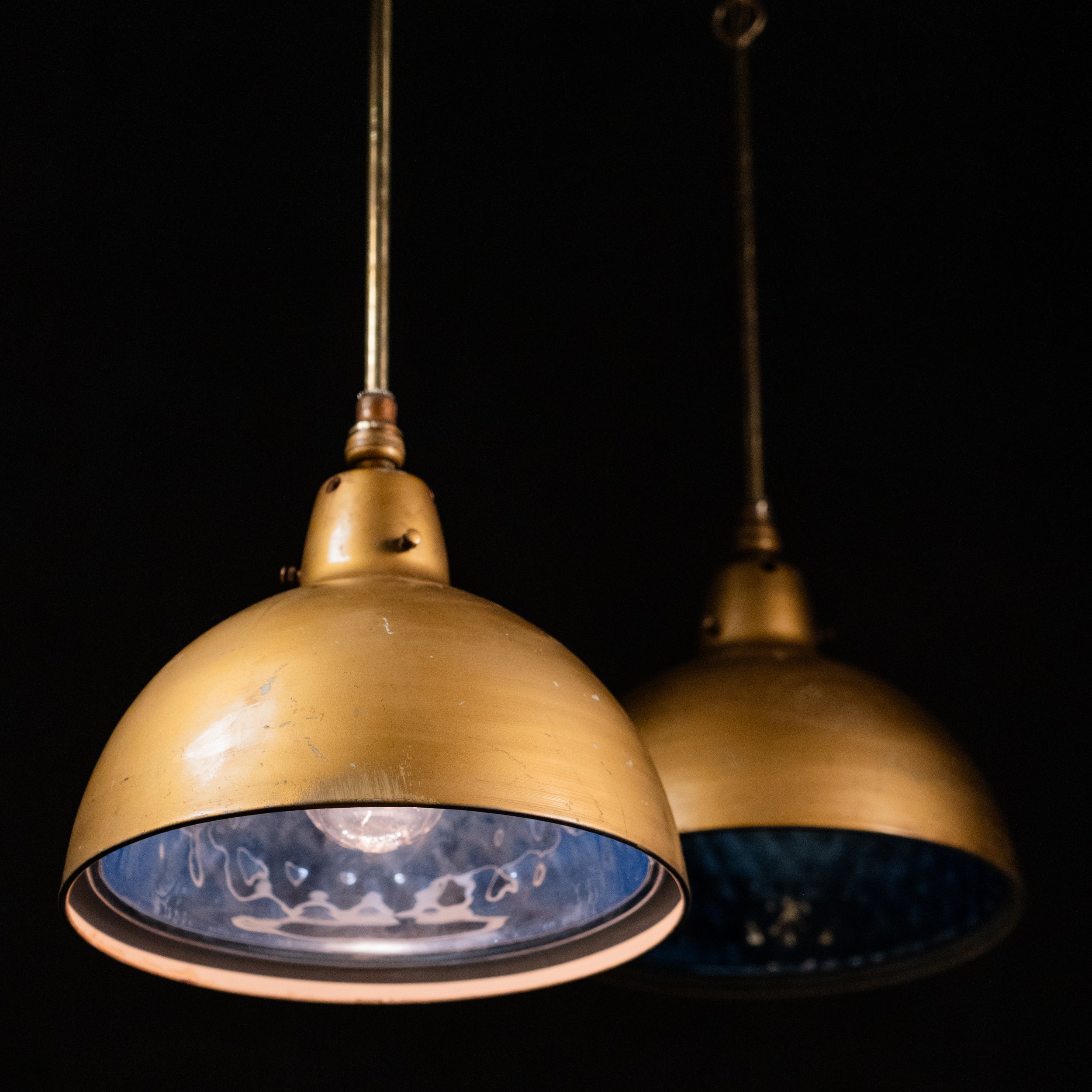 pair of mercury glass pendants | Scott Landon Antiques and Interiors.