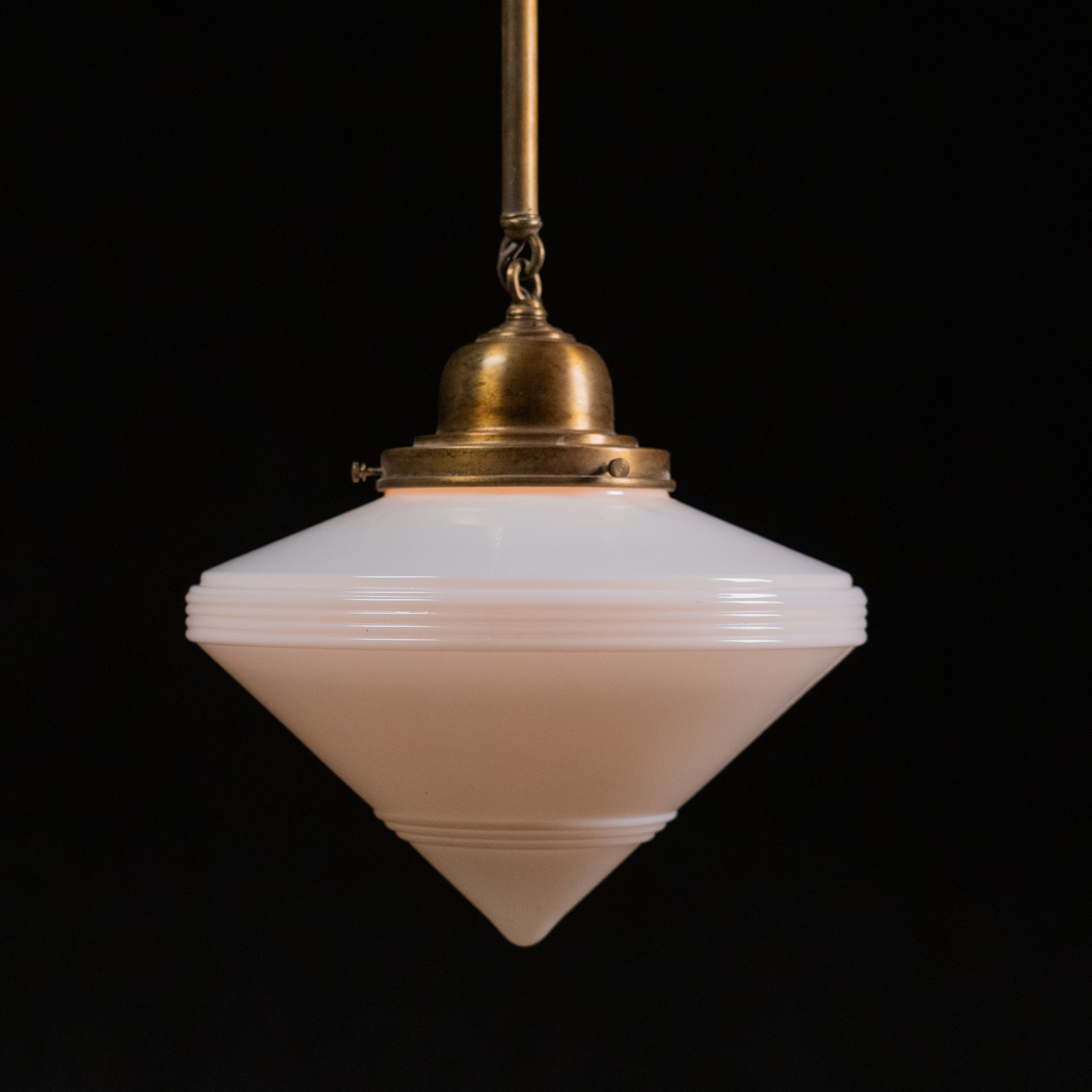 set of three art deco pendants | Scott Landon Antiques and Interiors.