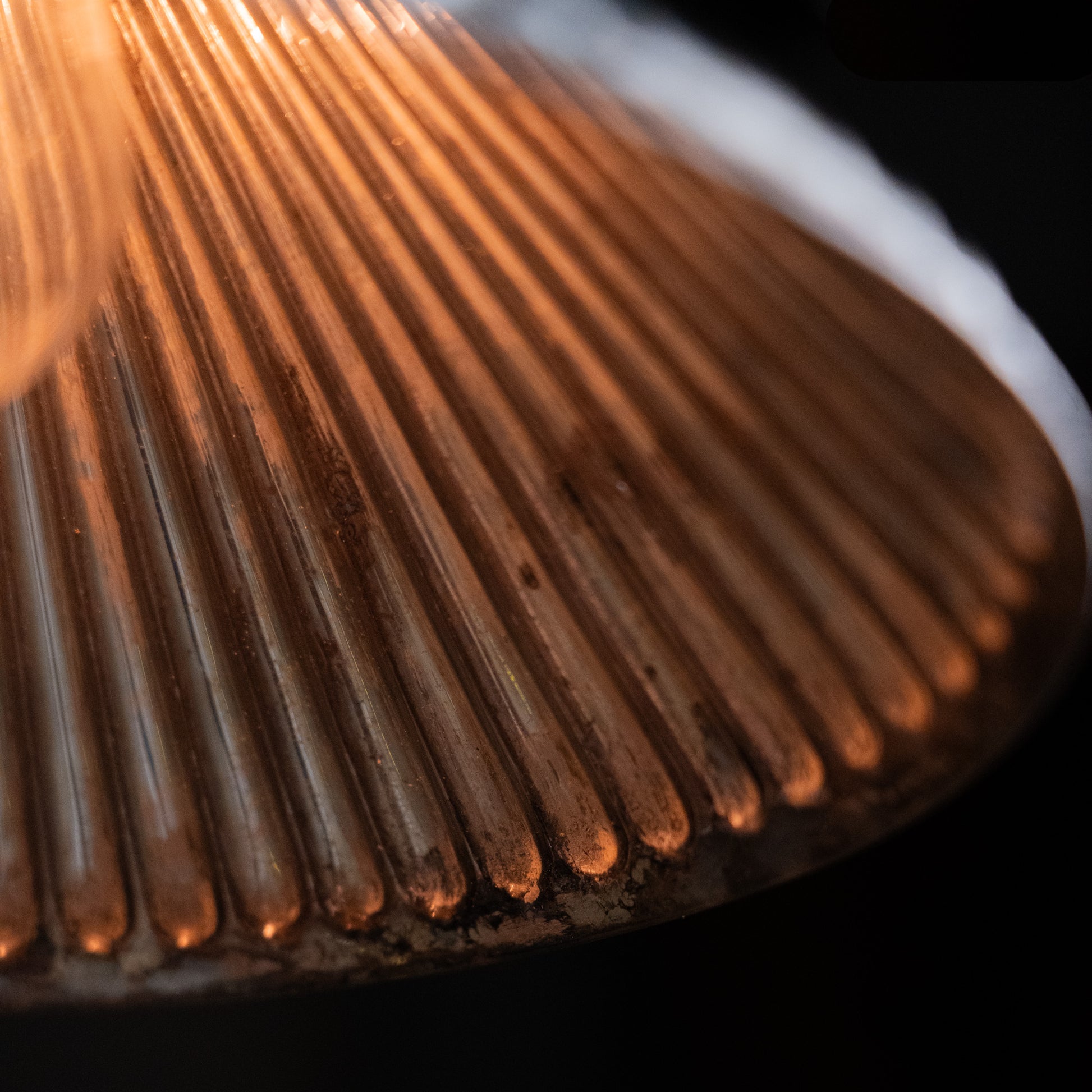 brass mercury shade flush mount | Scott Landon Antiques and Interiors.