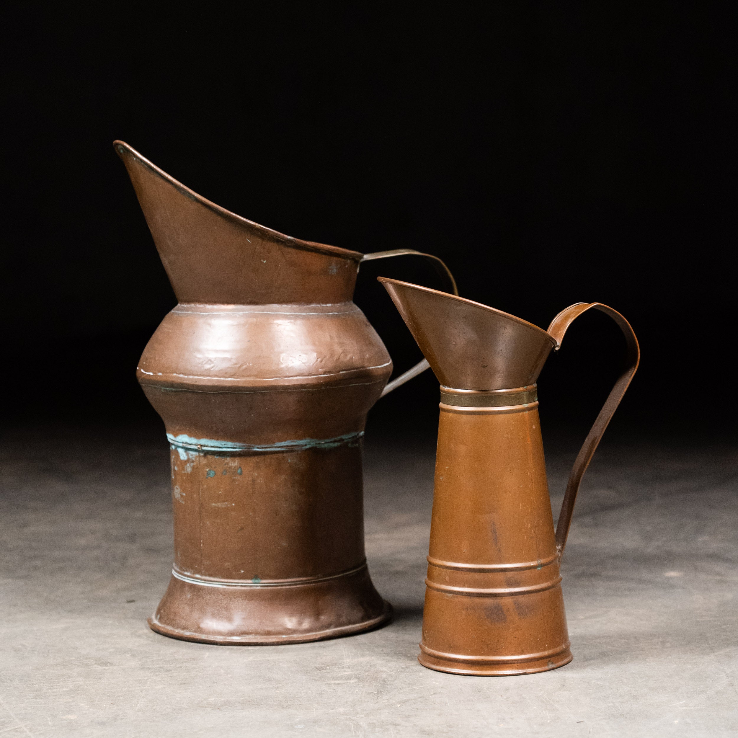 C 1900 Large Copper Pitchers