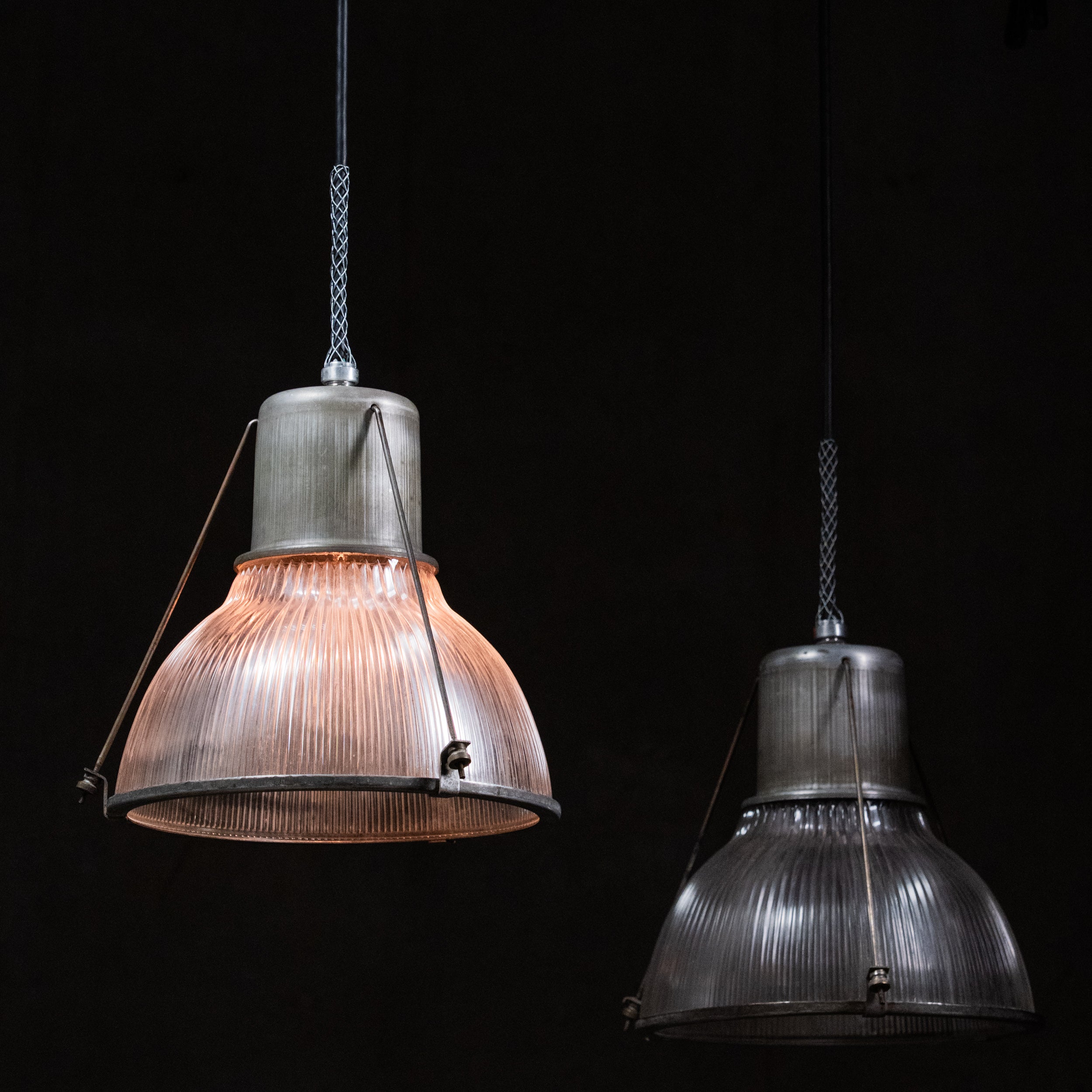 holophane pendants | Scott Landon Antiques and Interiors.