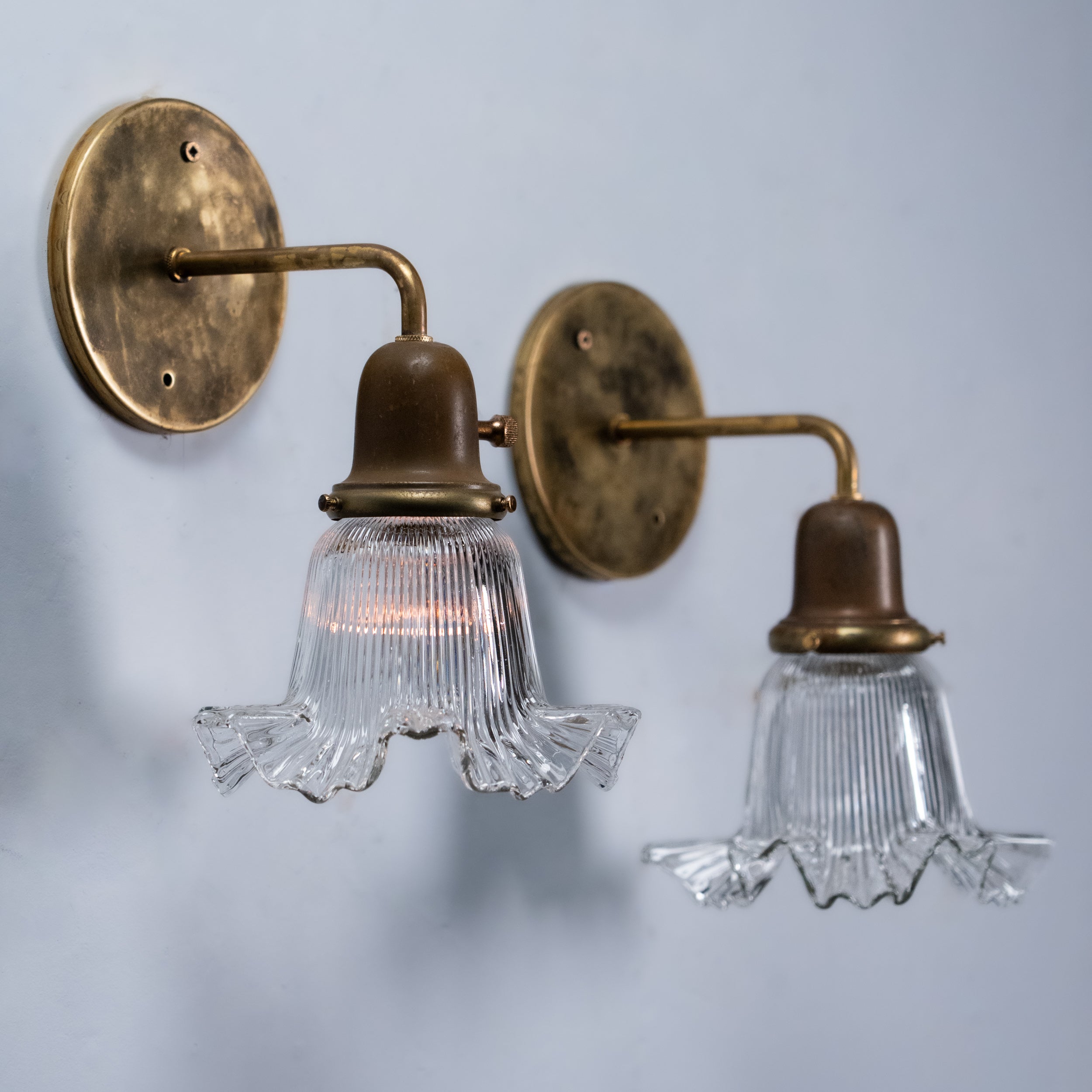 textured glass sconces | Scott Landon Antiques and Interiors.