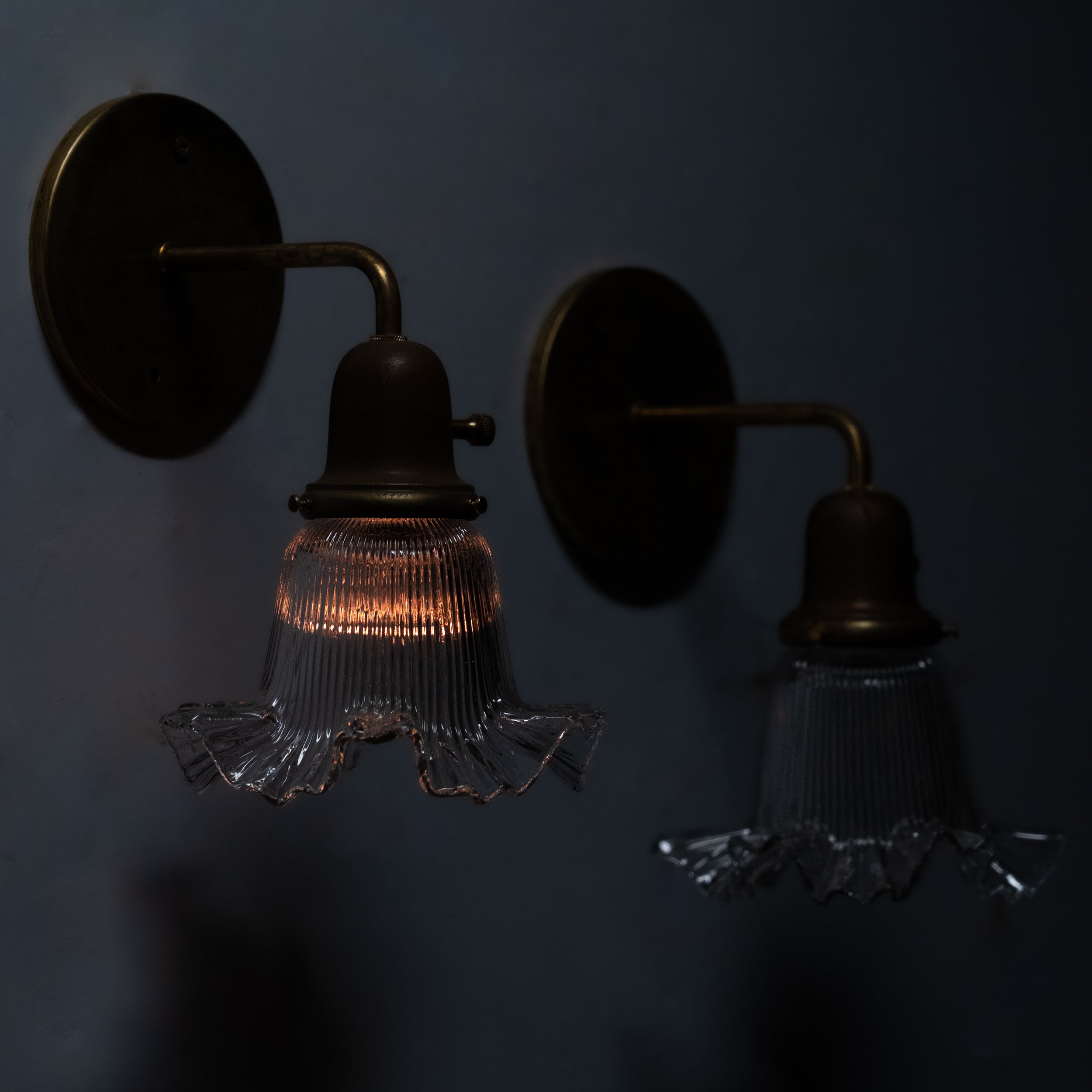 textured glass sconces | Scott Landon Antiques and Interiors.