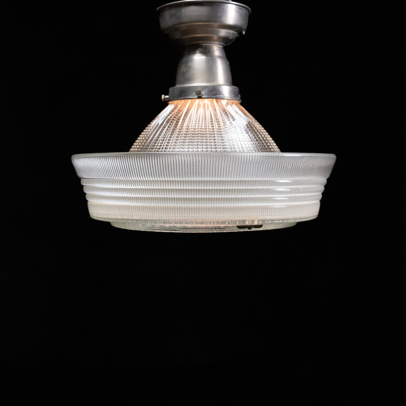 sailor hat holophane flush mounts | Scott Landon Antiques and Interiors.