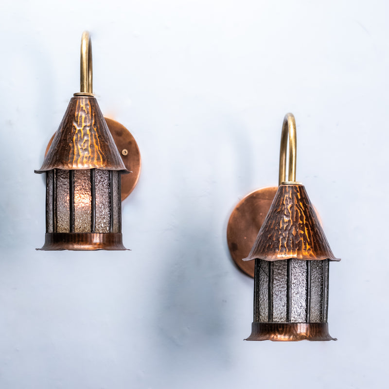 copper and brass sconces | Scott Landon Antiques and Interiors.