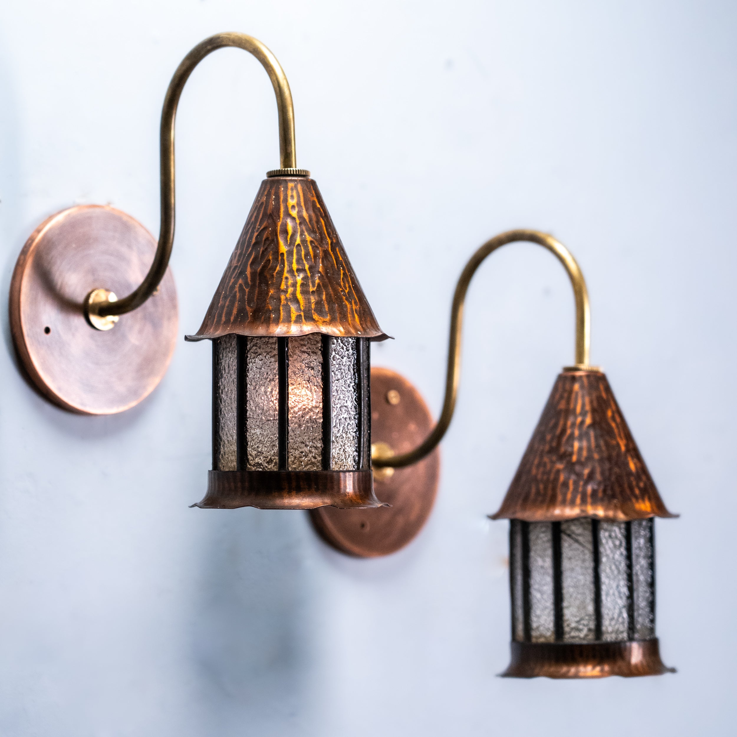 copper and brass sconces | Scott Landon Antiques and Interiors.