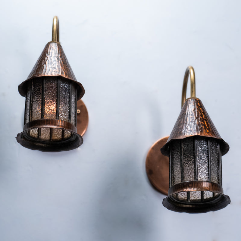 copper and brass sconces | Scott Landon Antiques and Interiors.