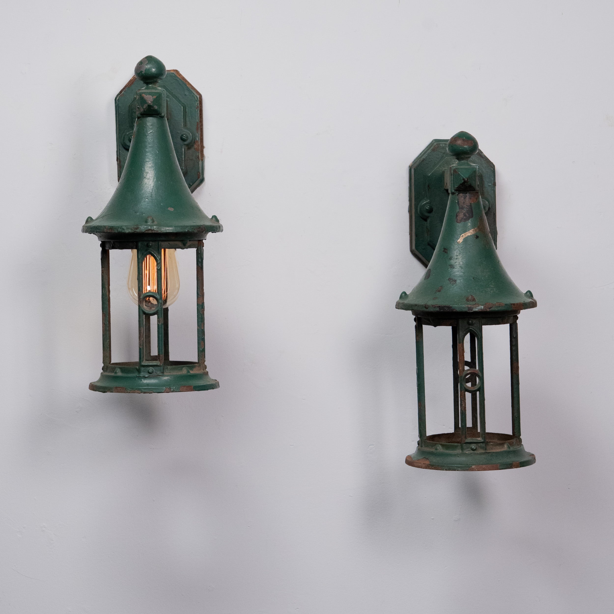 1920 Craftsman Cast Iron Exterior Sconce Lights