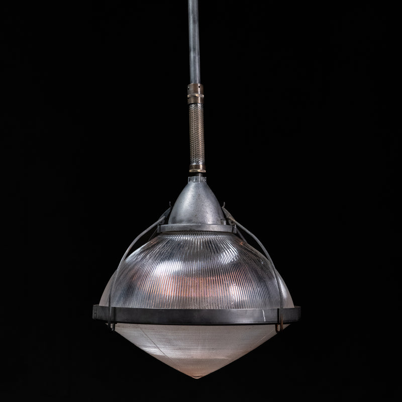 acorn holophanes with brass details | Scott Landon Antiques and Interiors.