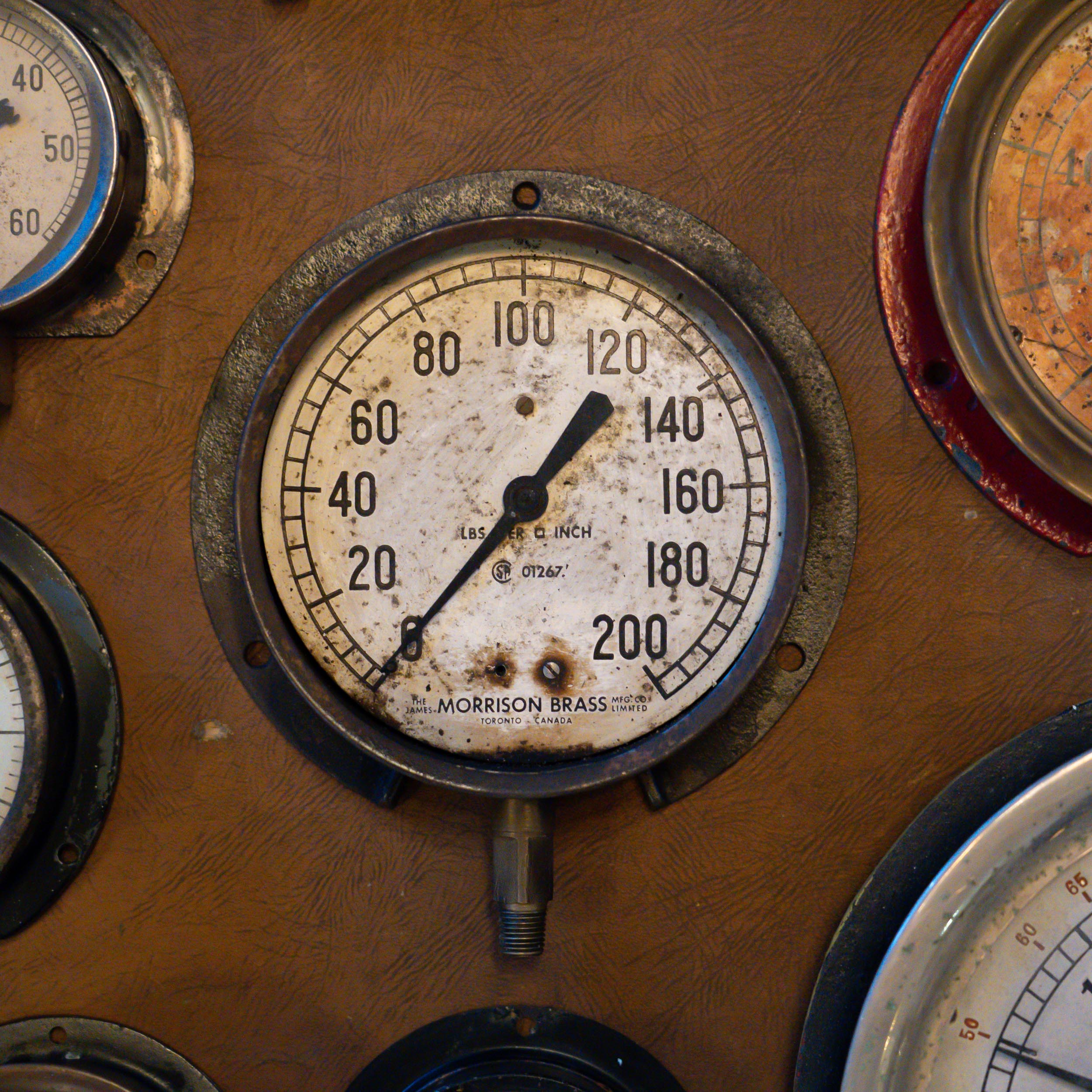 Various Nautical Dials and Gauges in Antique Brass and Copper