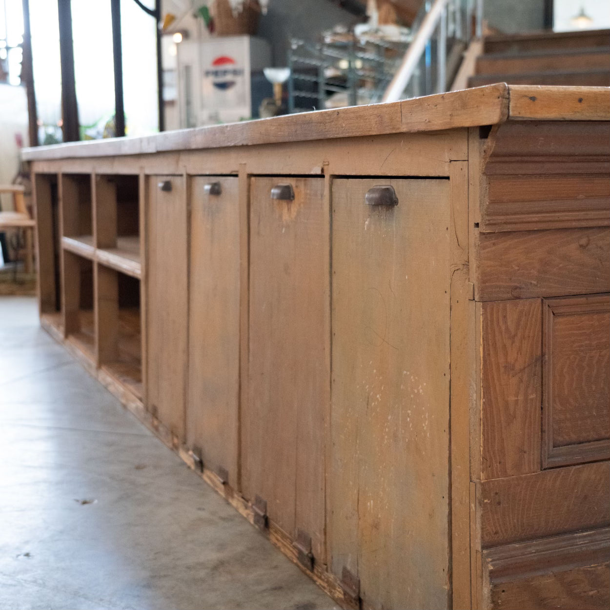 1890 Oak 13 ft General Store Mercantile Counter