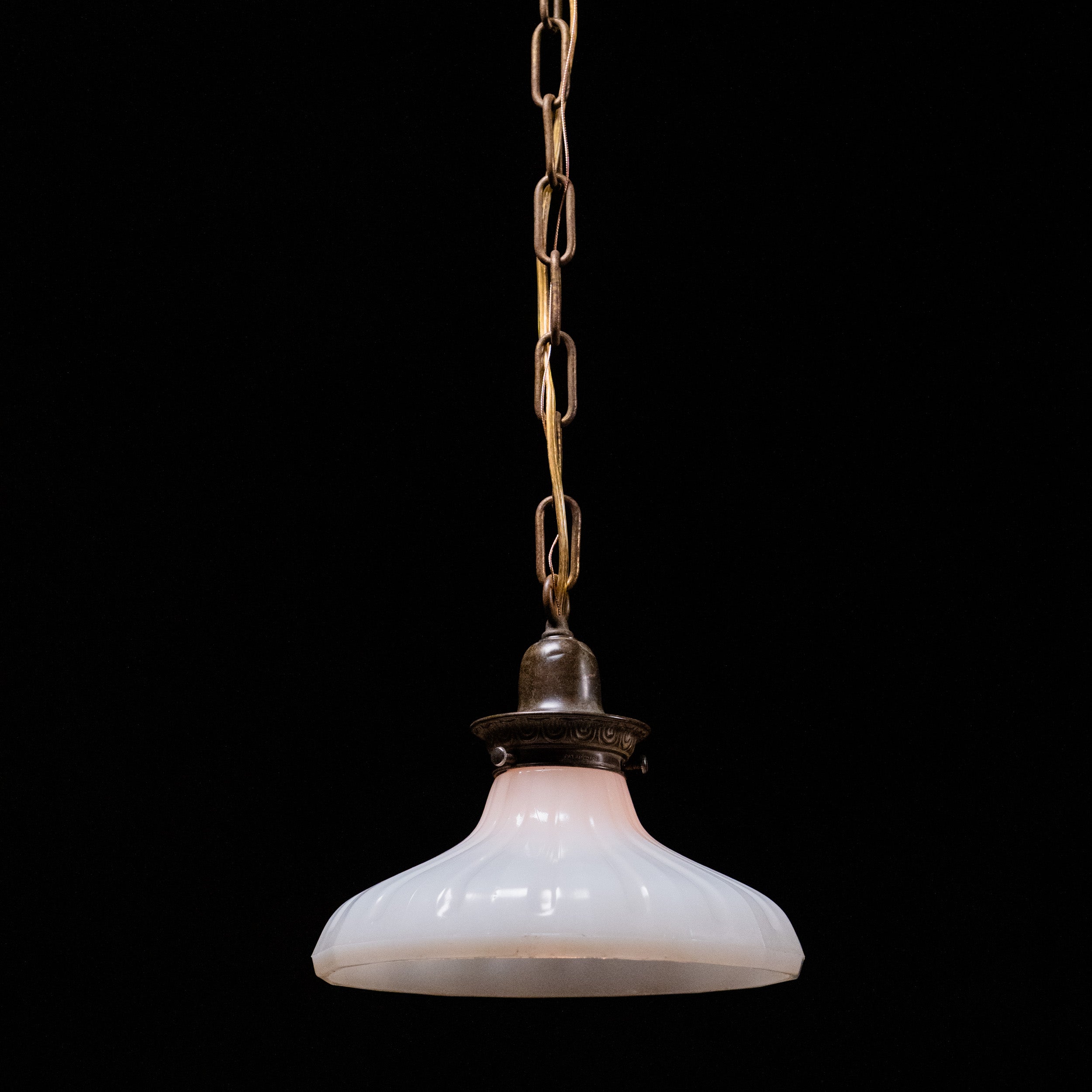 1910 Single Brass Pendant Light
