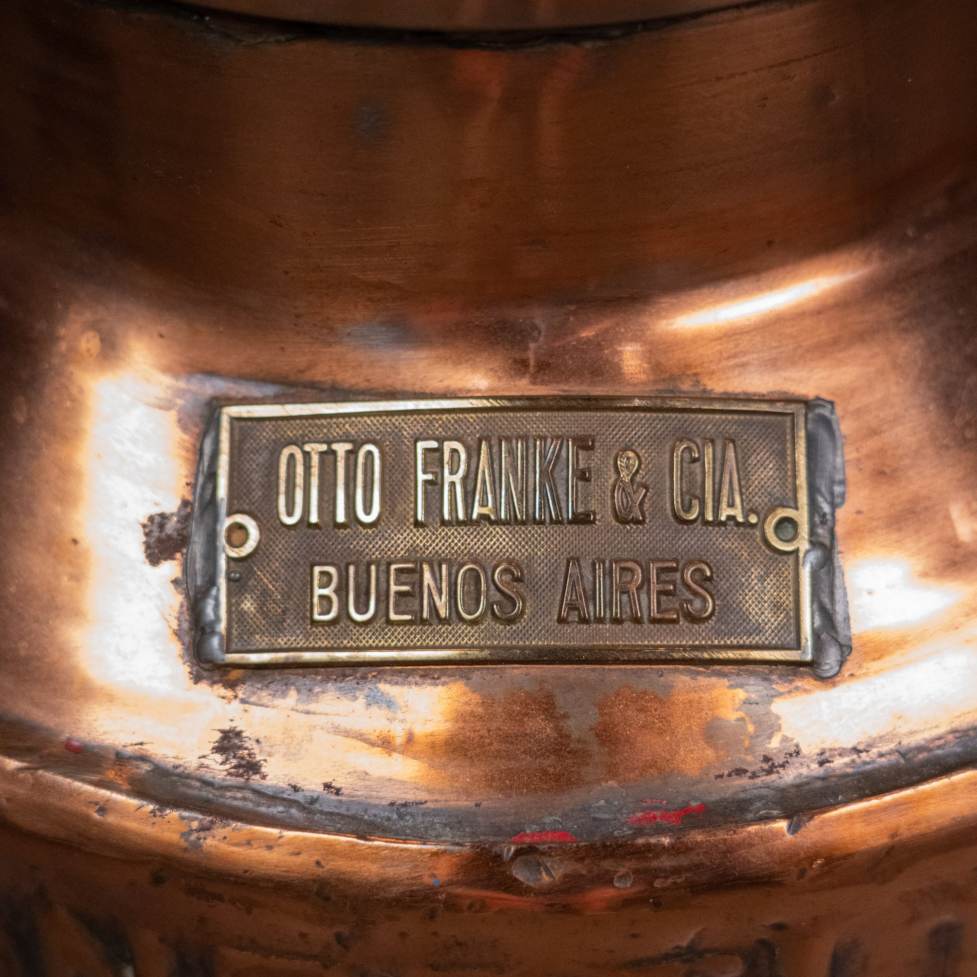 Otto Franke and Cia Buenos Aires copper dairy can with Nestlé branding