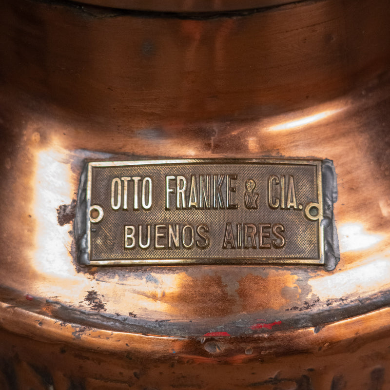 Otto Franke and Cia Buenos Aires copper dairy can with Nestlé branding