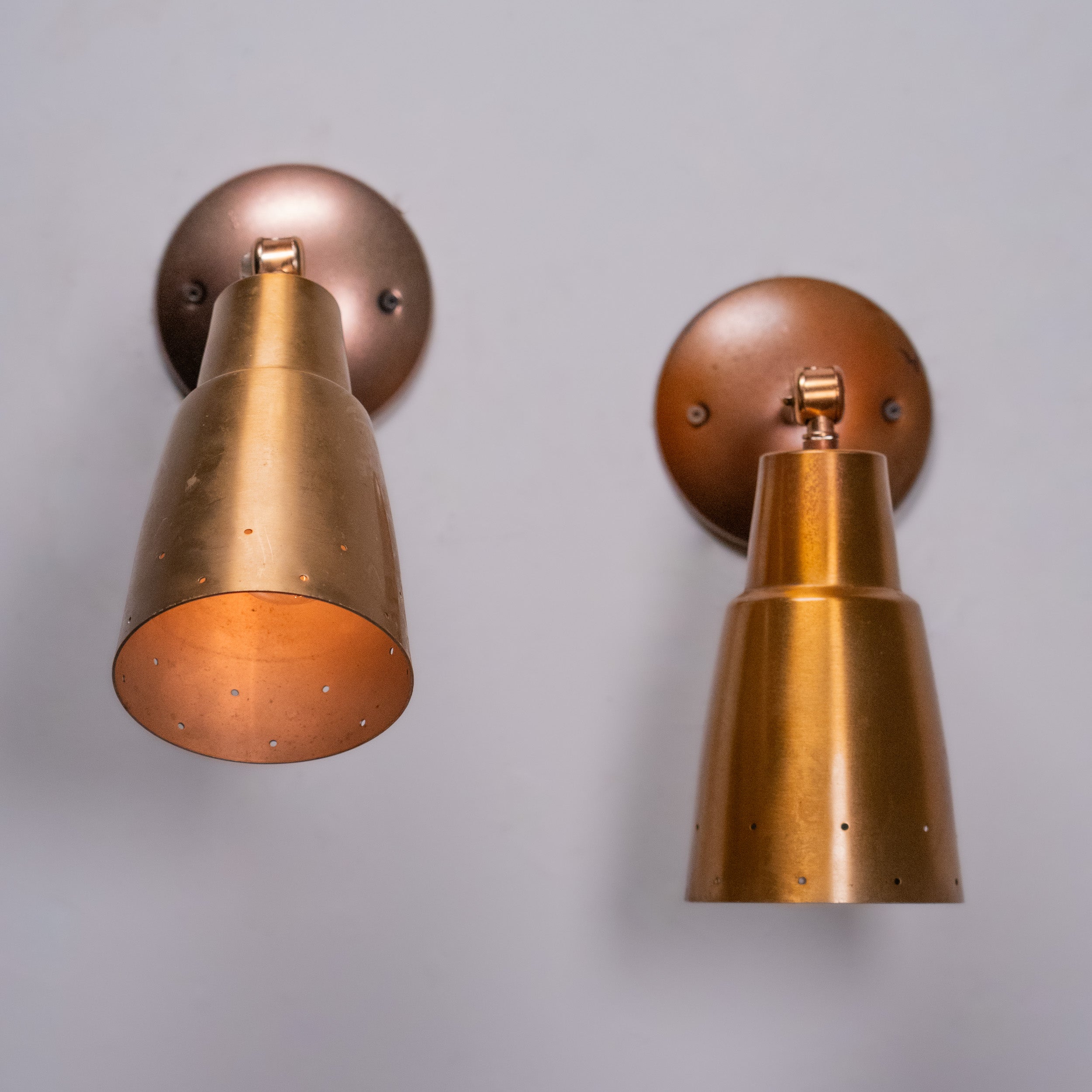 1950 brass articulating sconce lights