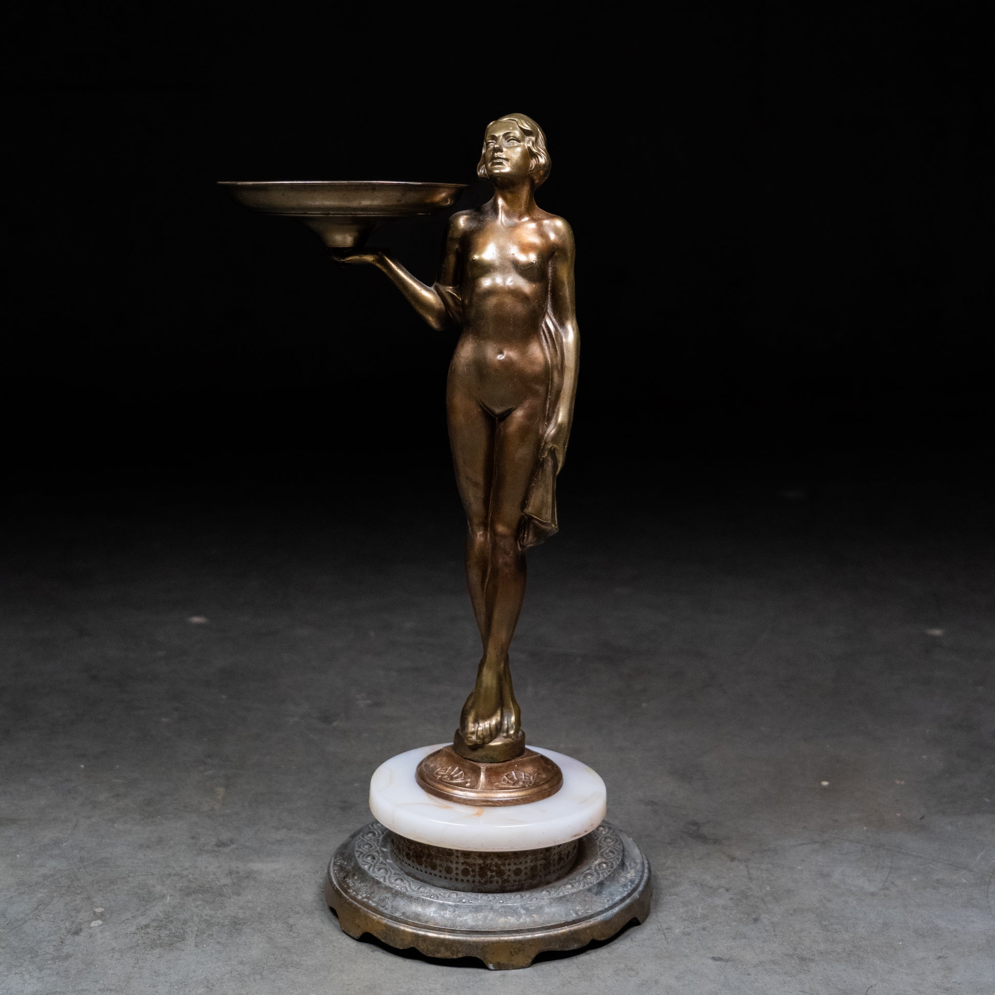Bronze Statue Ashtray | Scott Landon Antiques and Interiors.