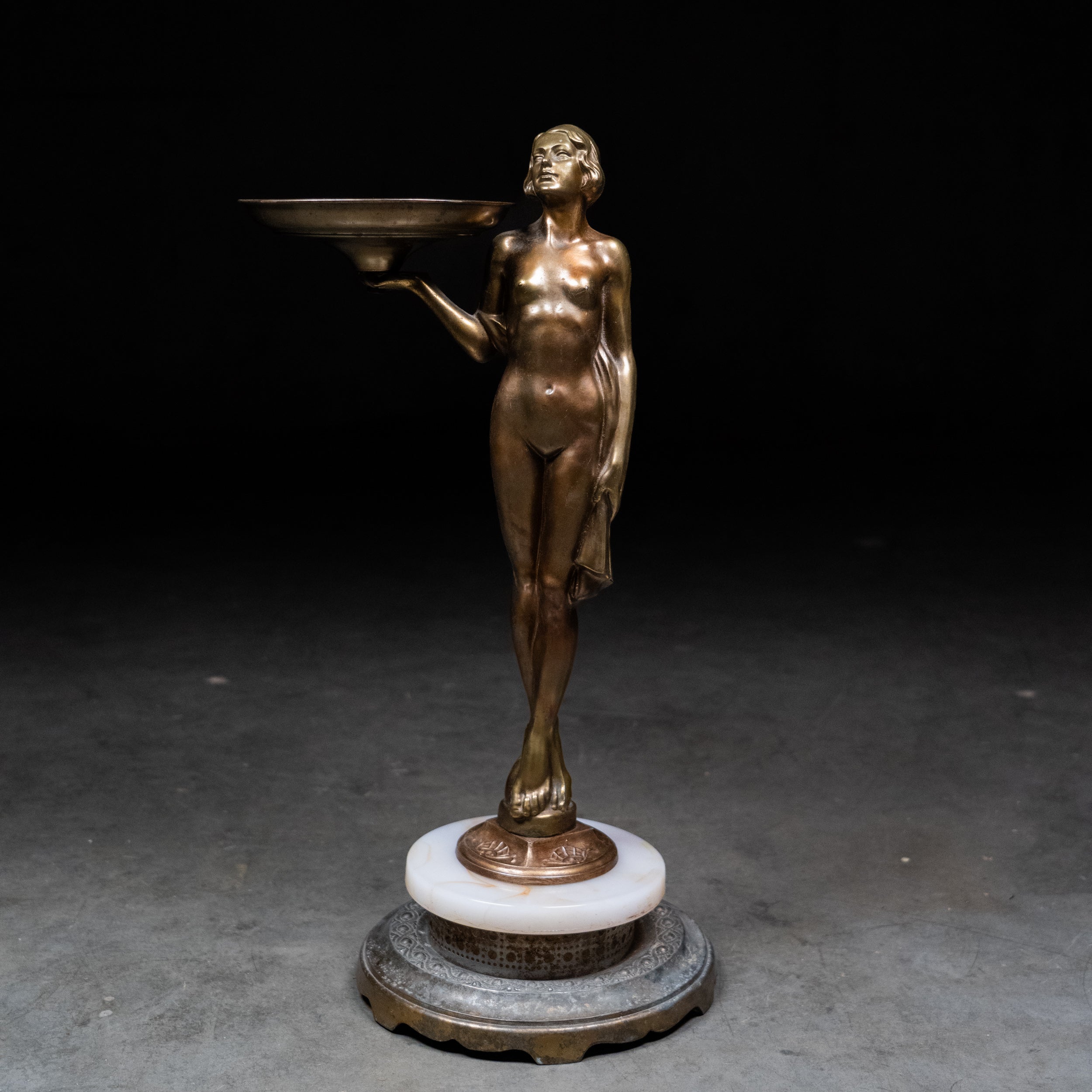 Bronze Statue Ashtray | Scott Landon Antiques and Interiors.