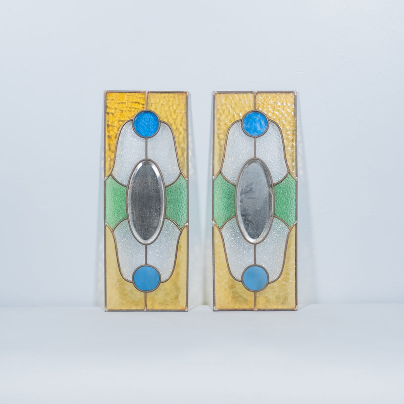 pair of stain glass windows | Scott Landon Antiques and Interiors.