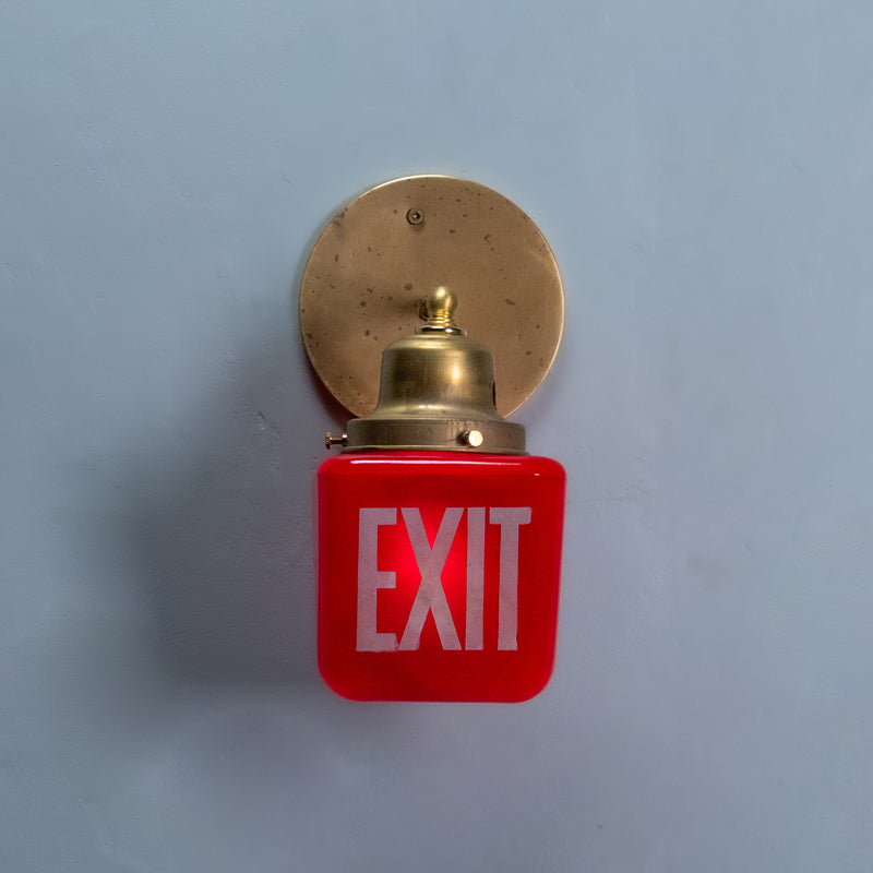 exit  red light sconce | Scott Landon Antiques and Interiors.
