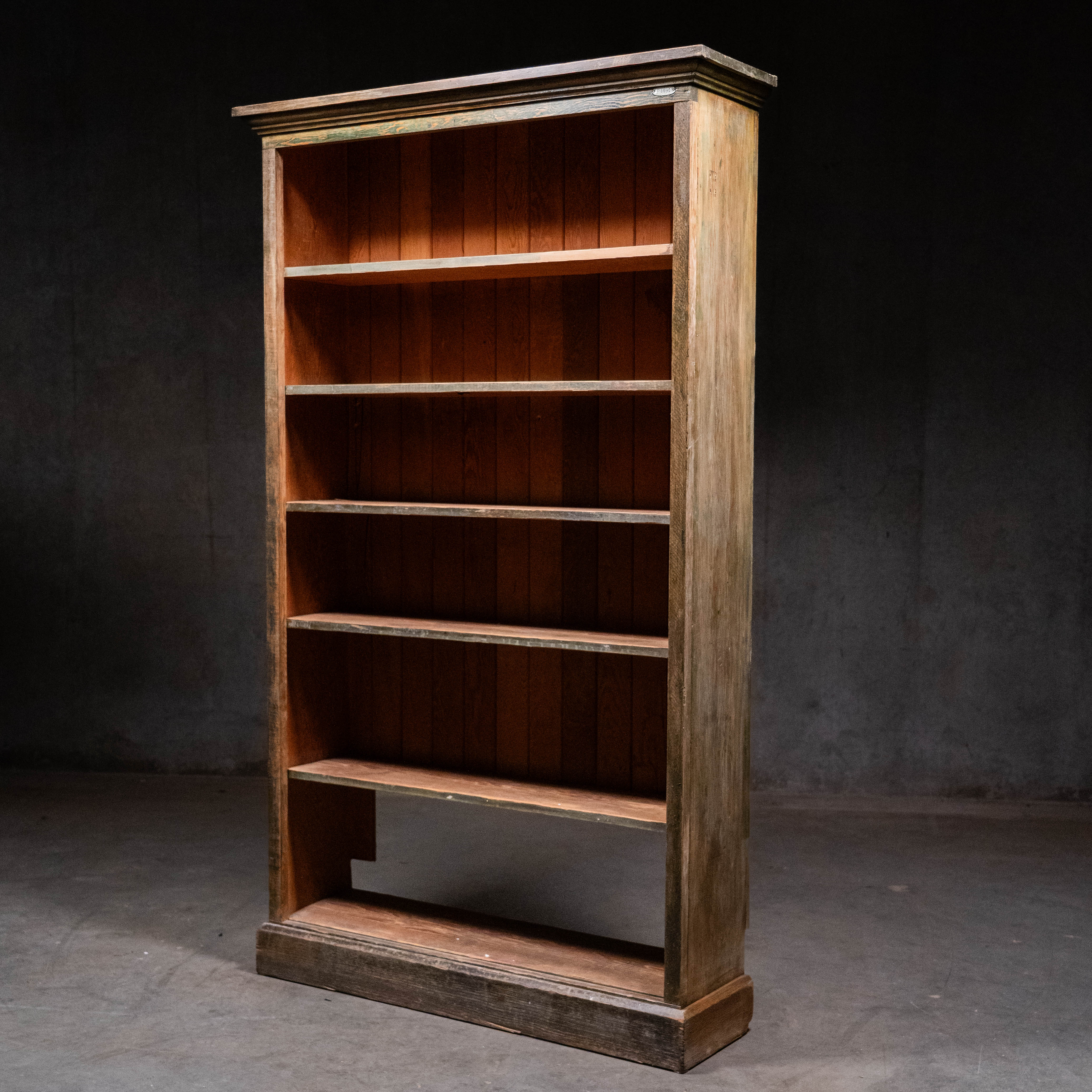 1910 Solid Fir Antique Book Shelf Cabinet