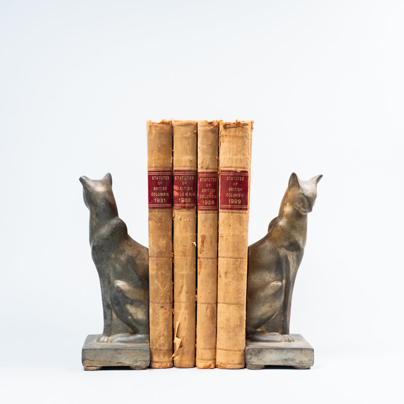 set of brass plated book ends | Scott Landon Antiques and Interiors.