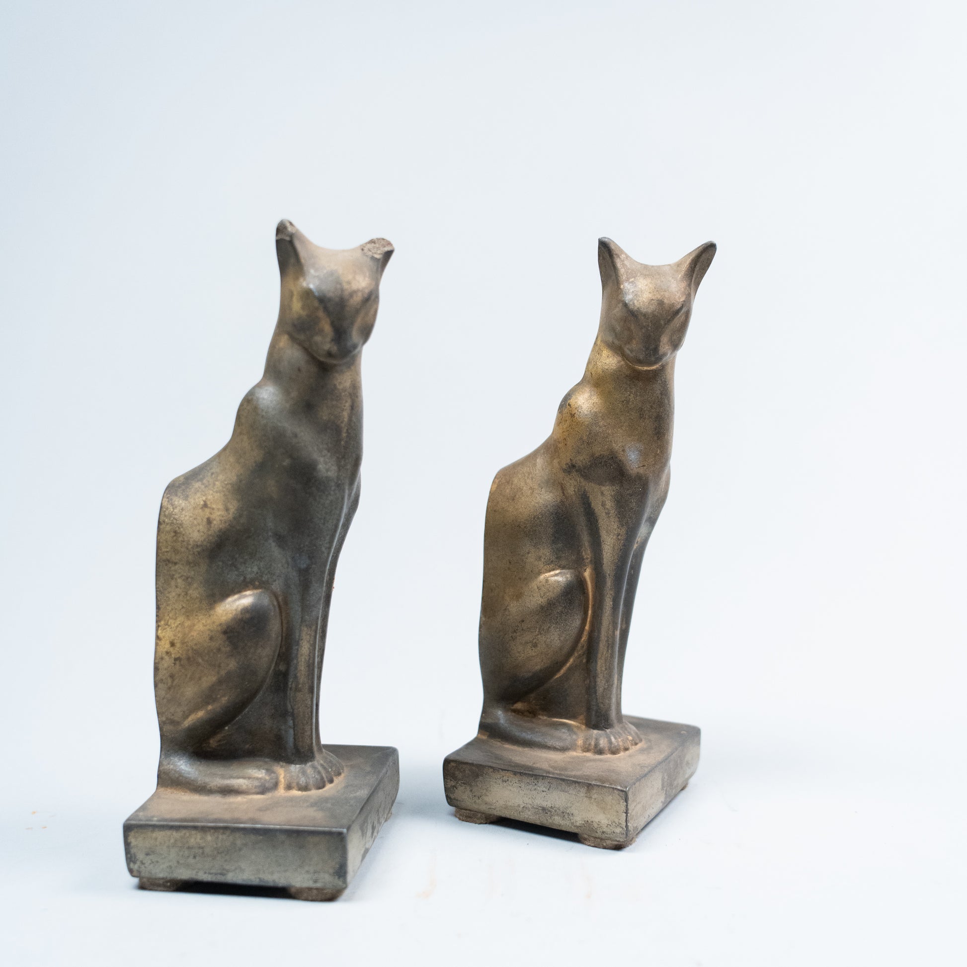 set of brass plated book ends | Scott Landon Antiques and Interiors.