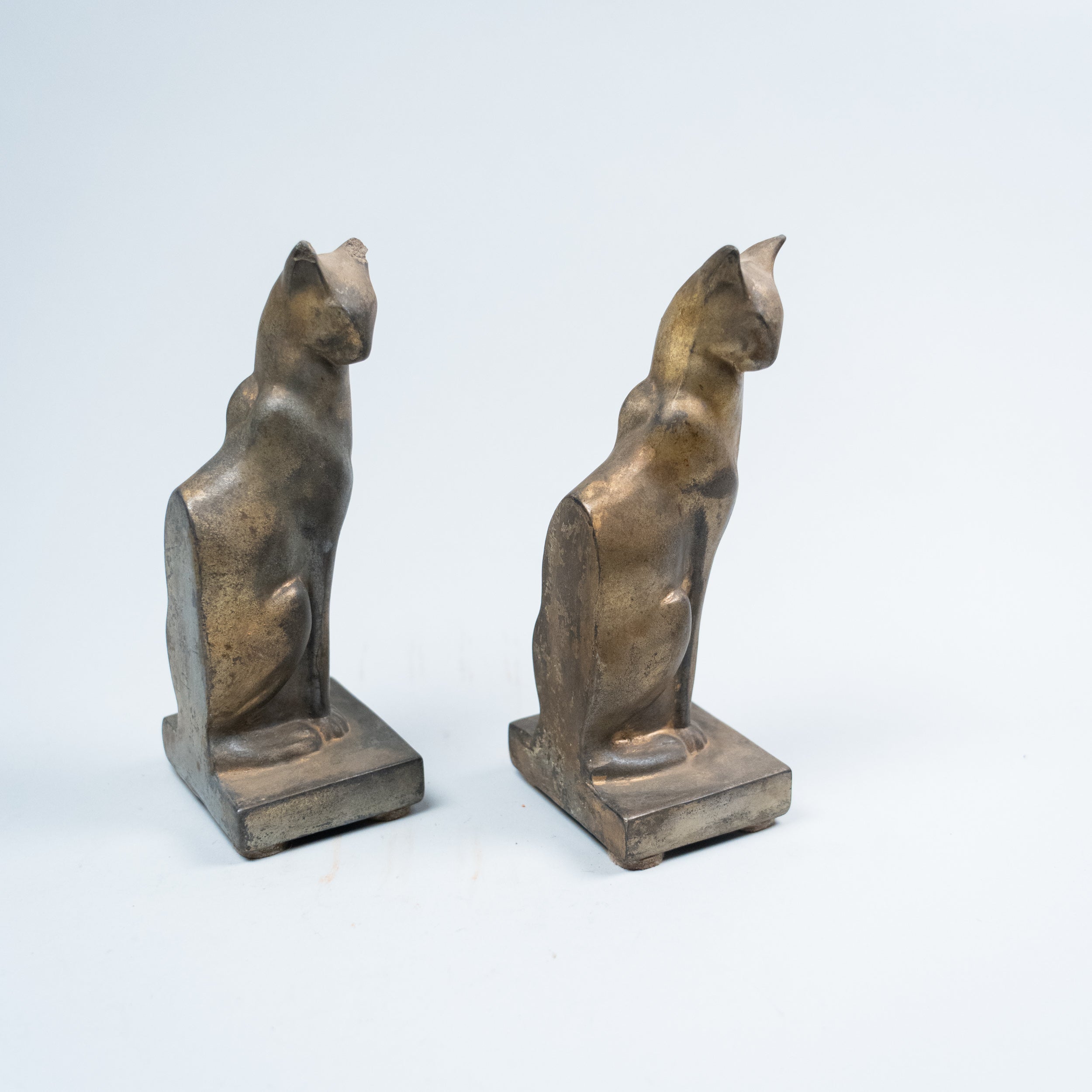 set of brass plated book ends | Scott Landon Antiques and Interiors.