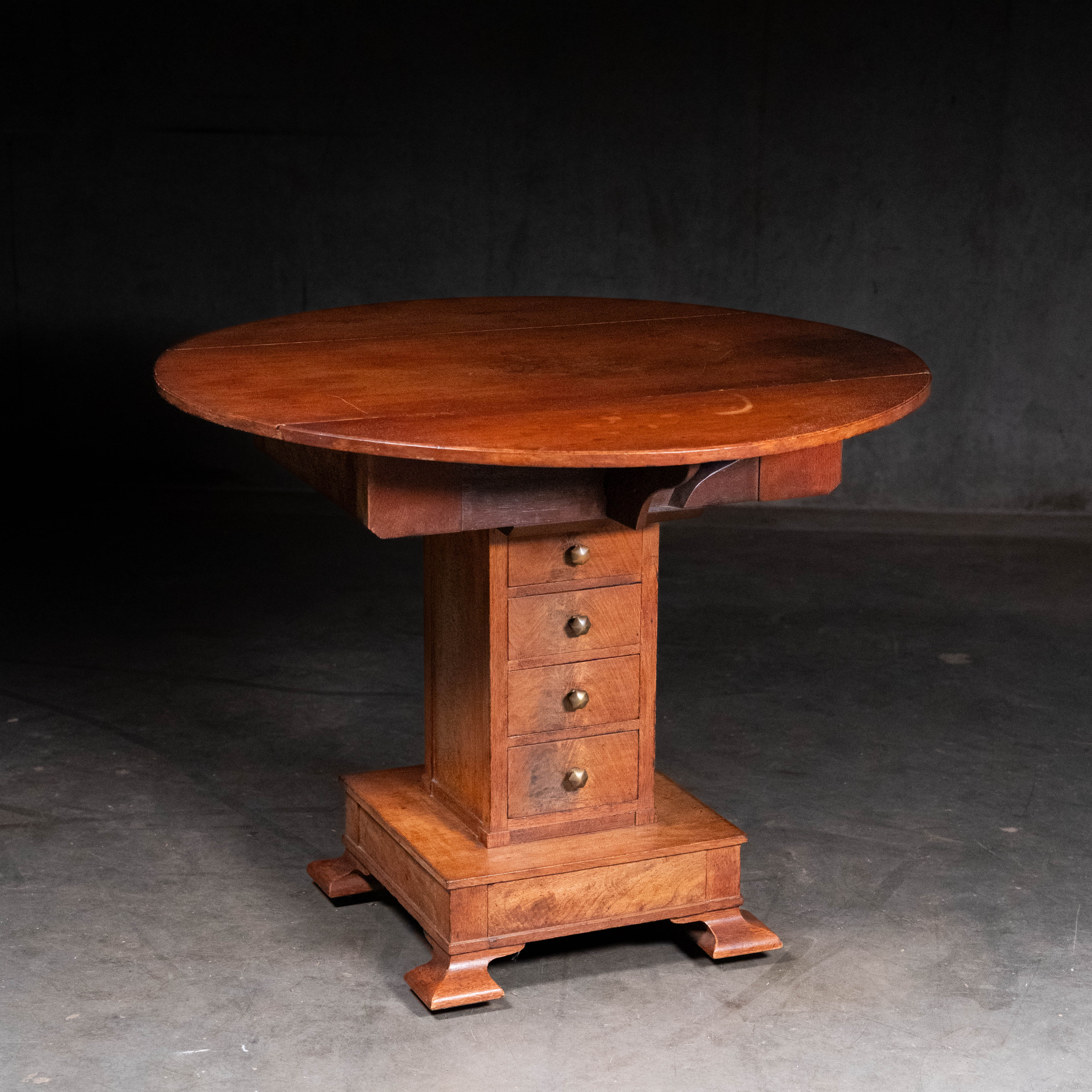 Antique American Drop-Leaf Sewing Worktable Circa 1840–1860