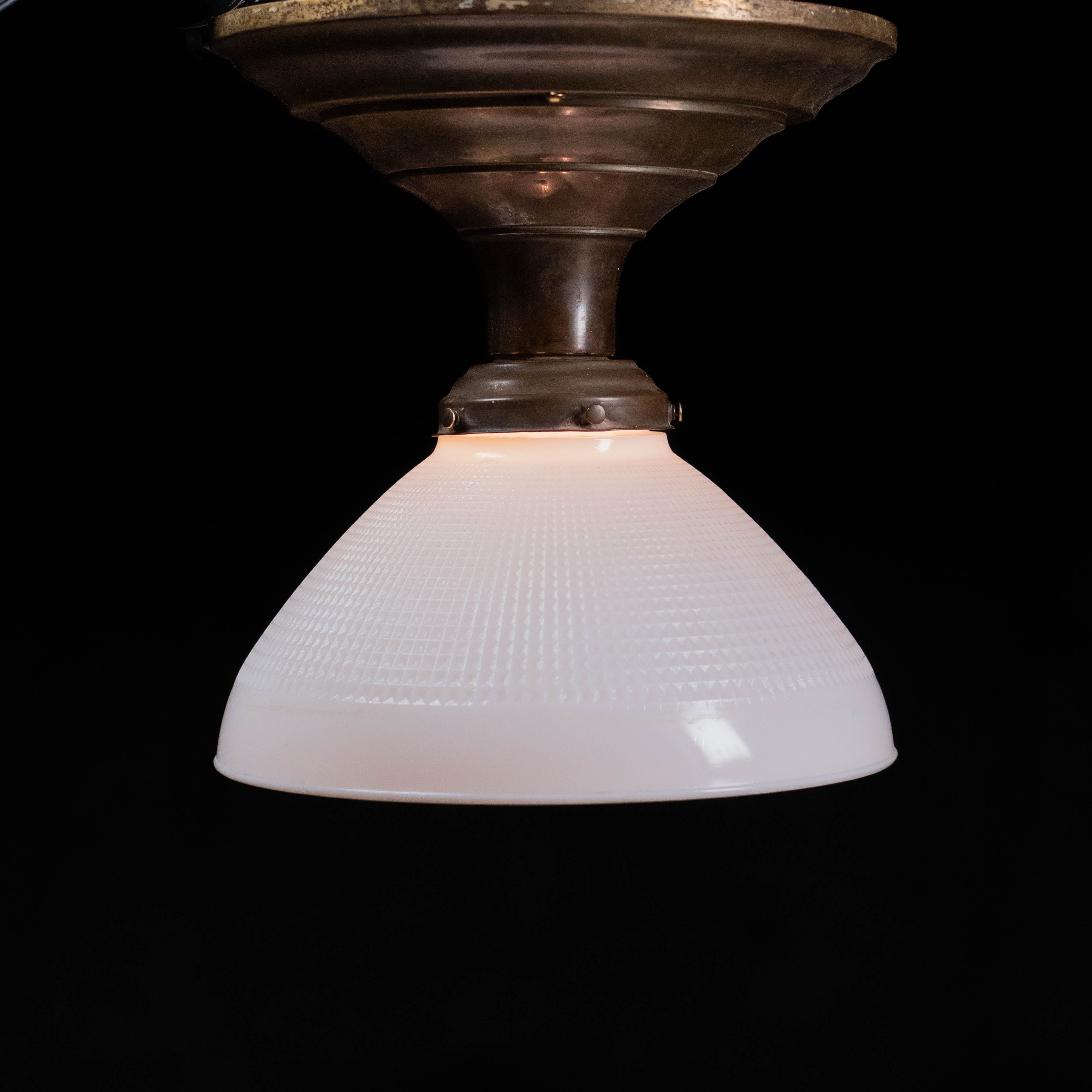 1910-20 large brass flush mount light
