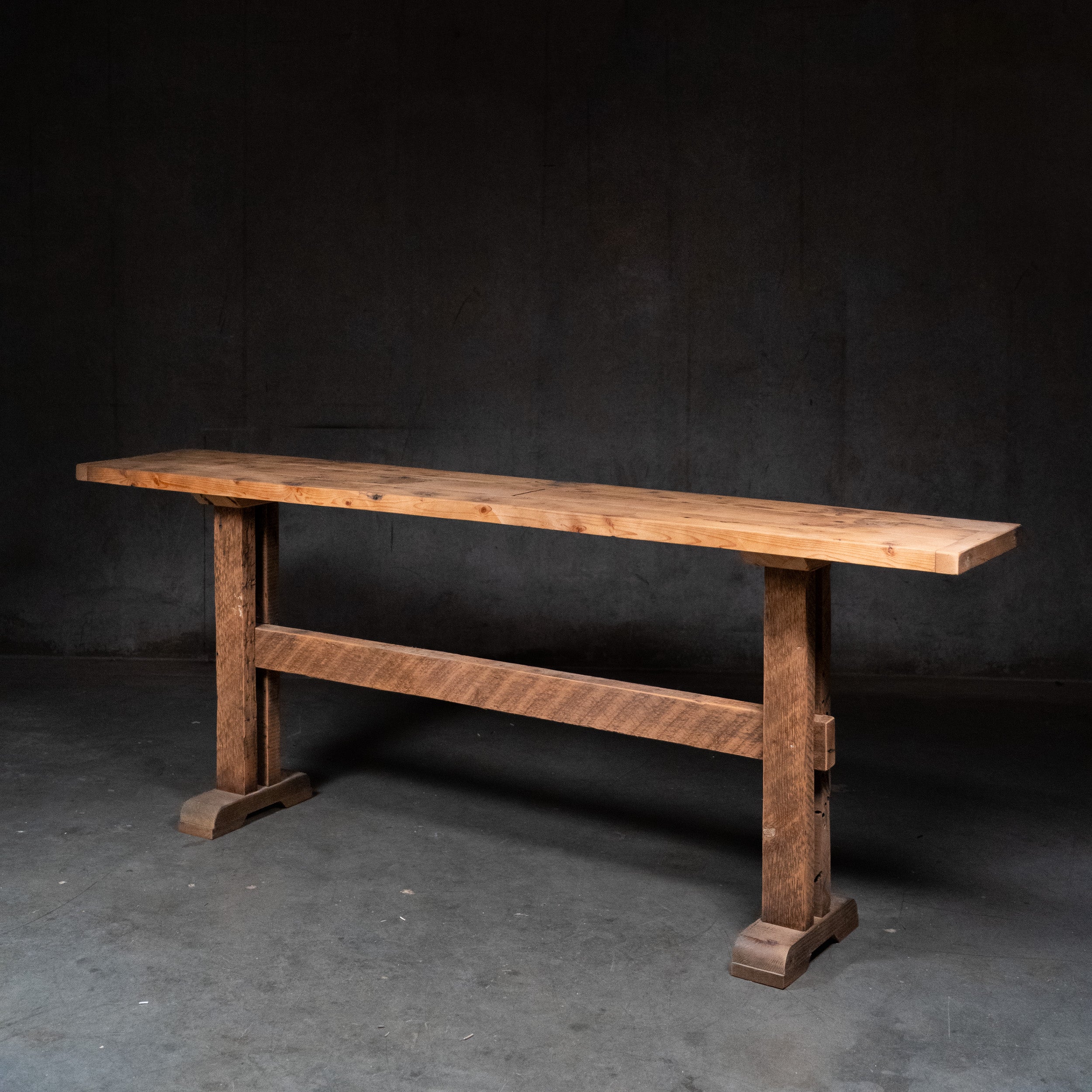Handmade reclaimed wood console table from the Landon Bespoke collection by Scott Landon Antiques. | Scott Landon Antiques and Interiors.
