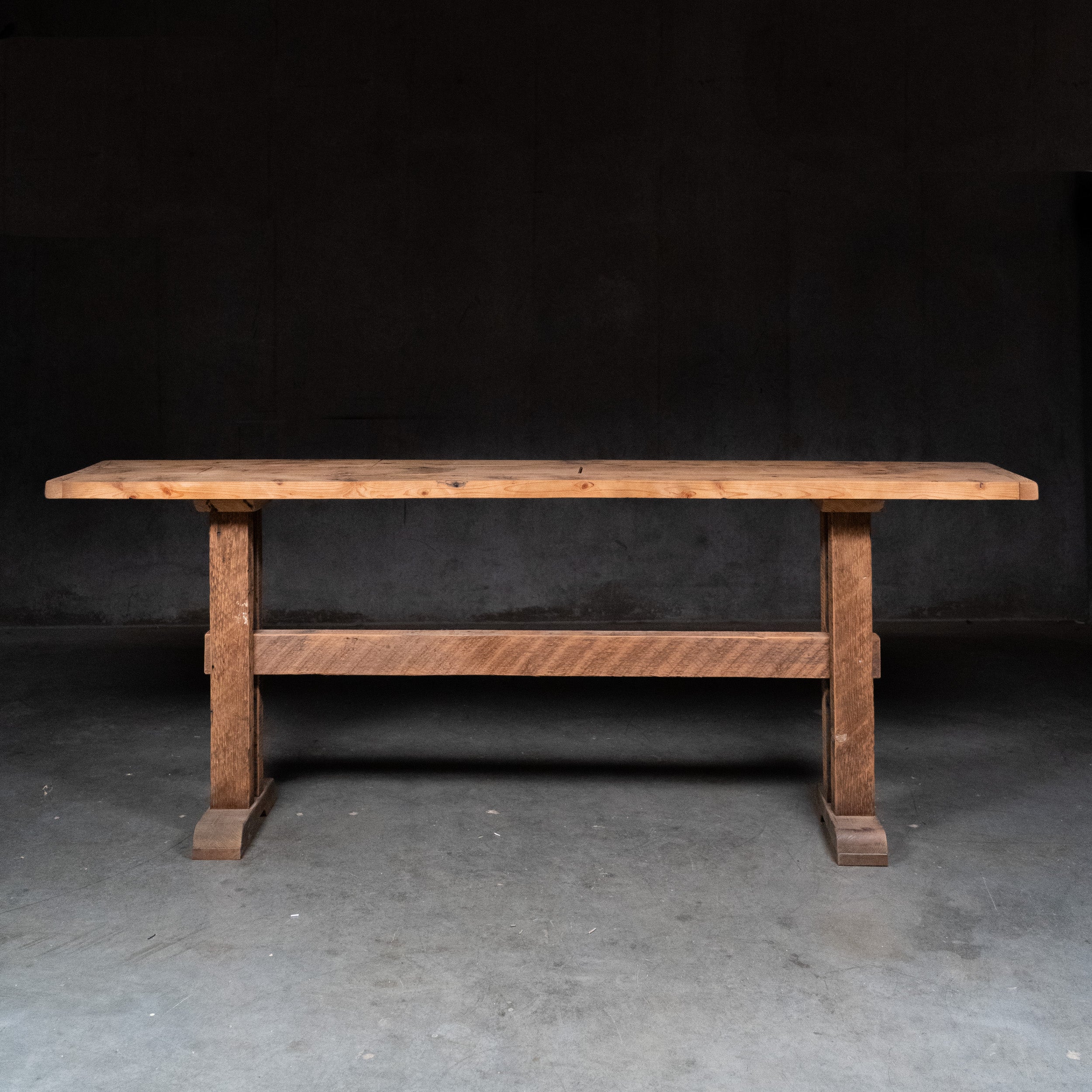 Handmade reclaimed wood console table from the Landon Bespoke collection by Scott Landon Antiques.