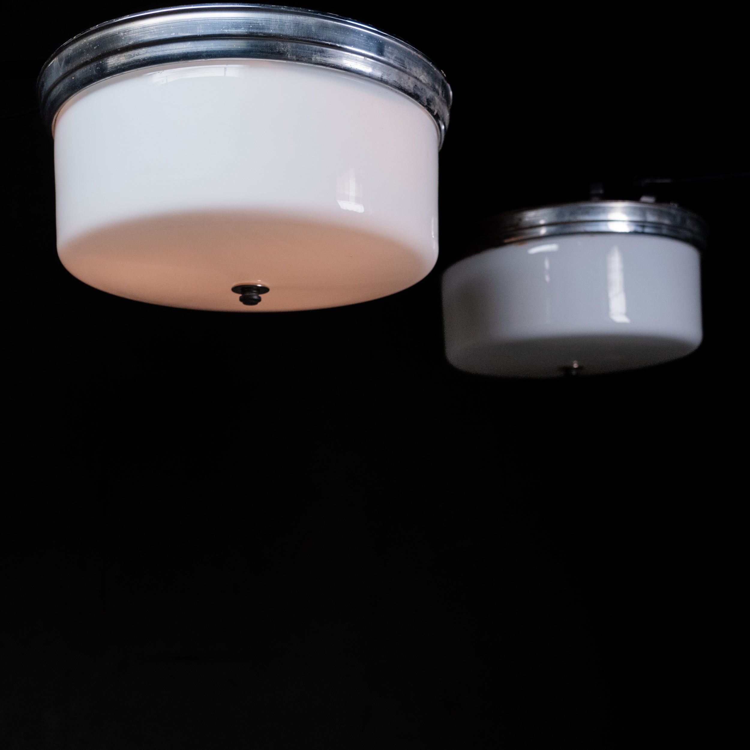 1960 Pair of MCM Large Flush Mount Lights