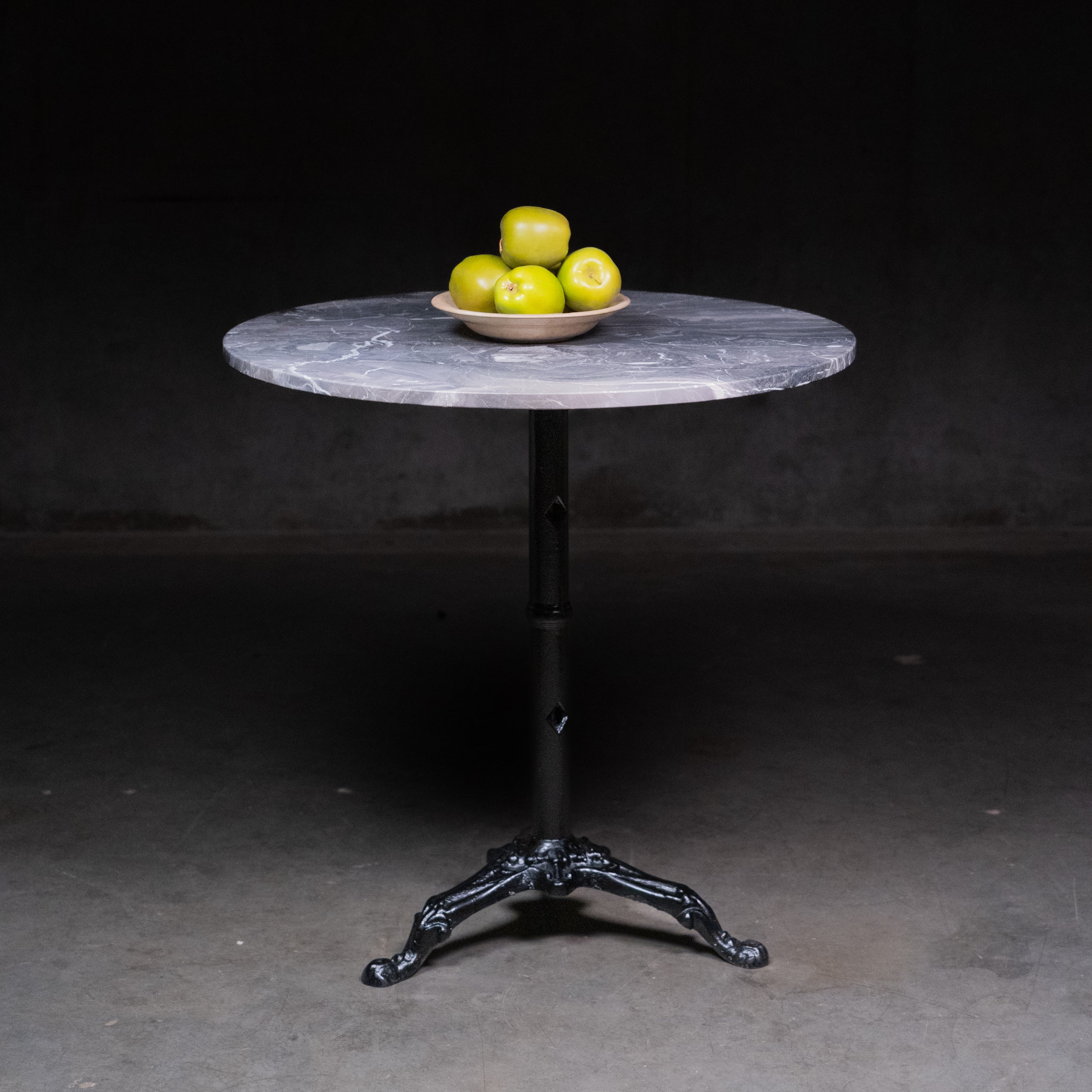 1930 French Marble Top Bistro Cafe Table