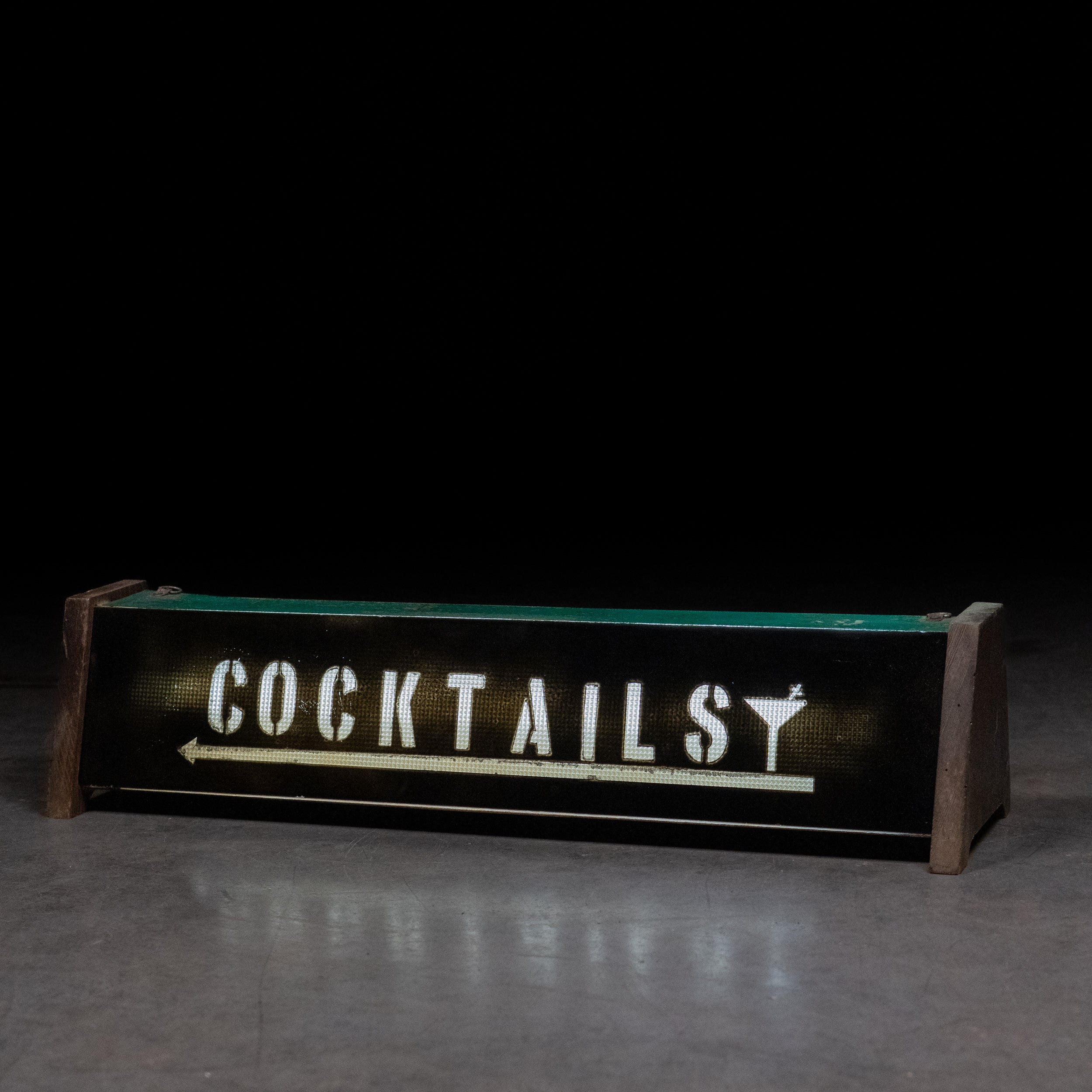 1950 Original Light Box - Glass Cocktails Sign