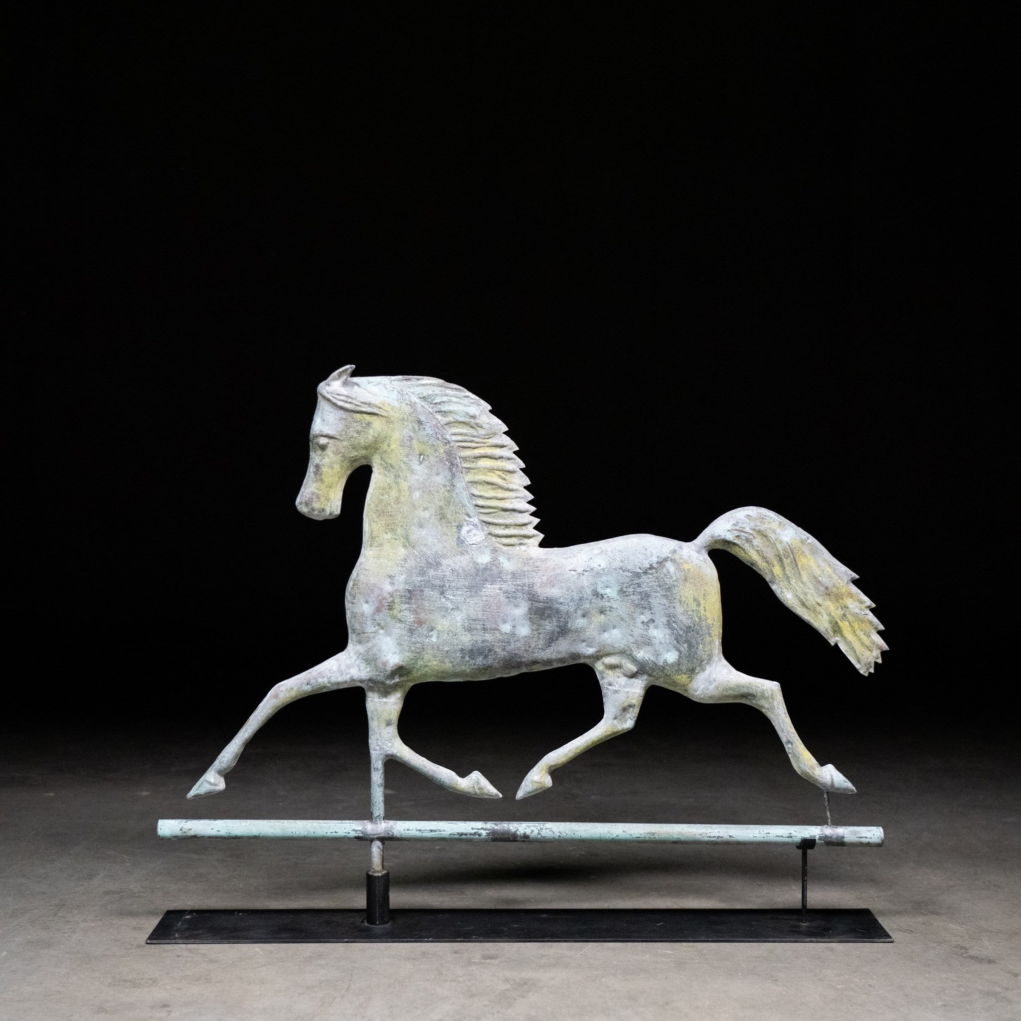 19th C Copper Blackhawk Horse Weather Vane