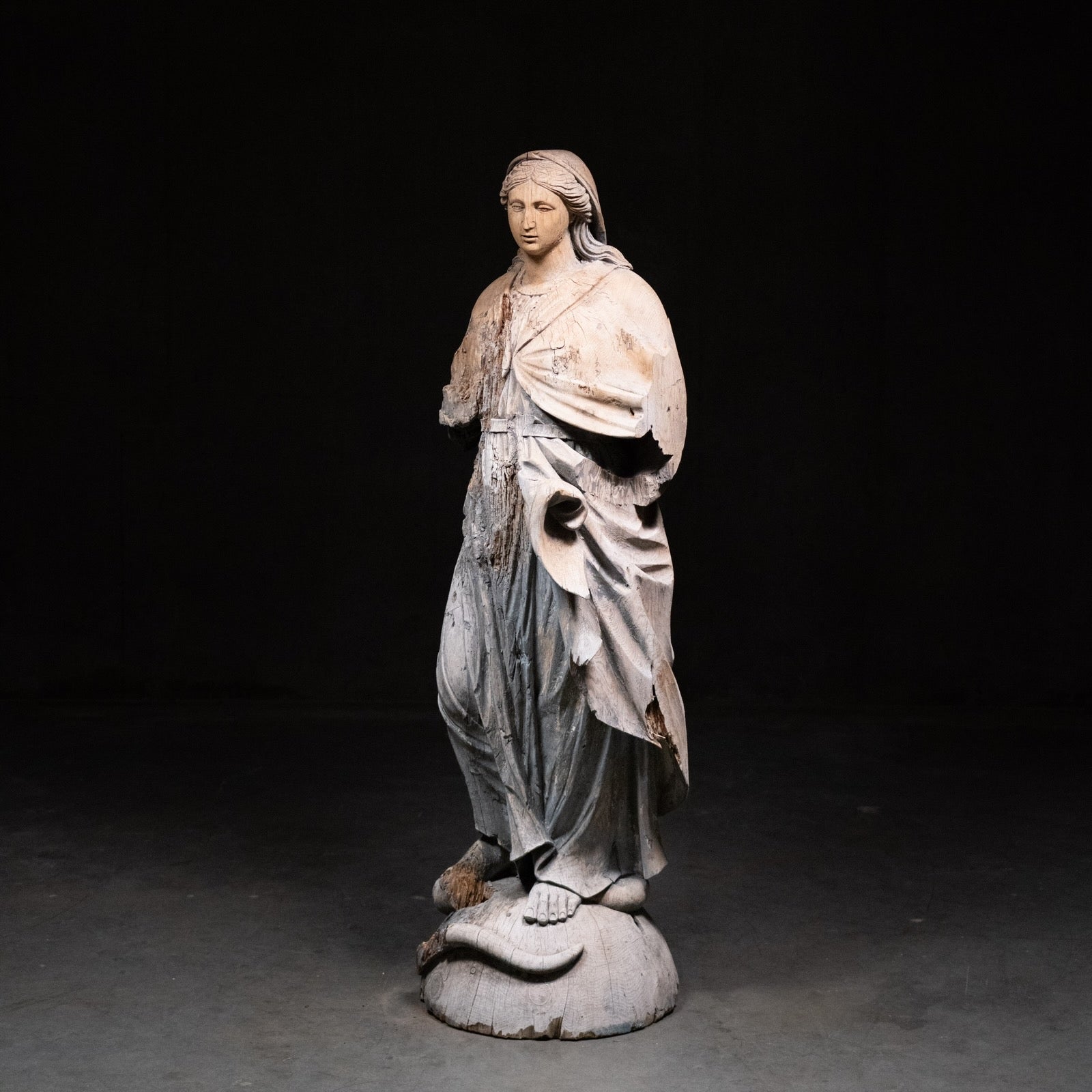 18th Century Wooden Carved Religious Statue