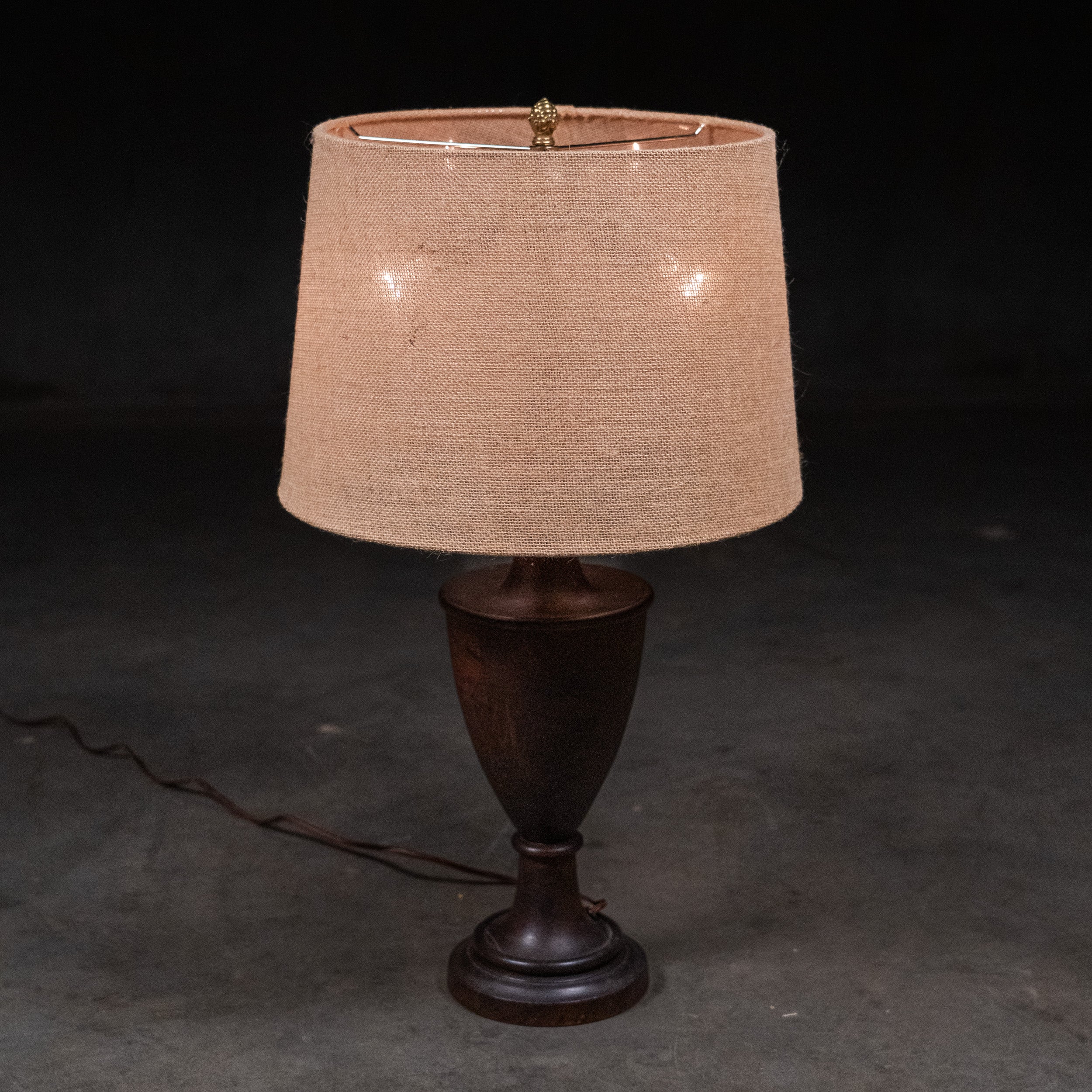 American turned hardwood table lamp, c. 1925–1940