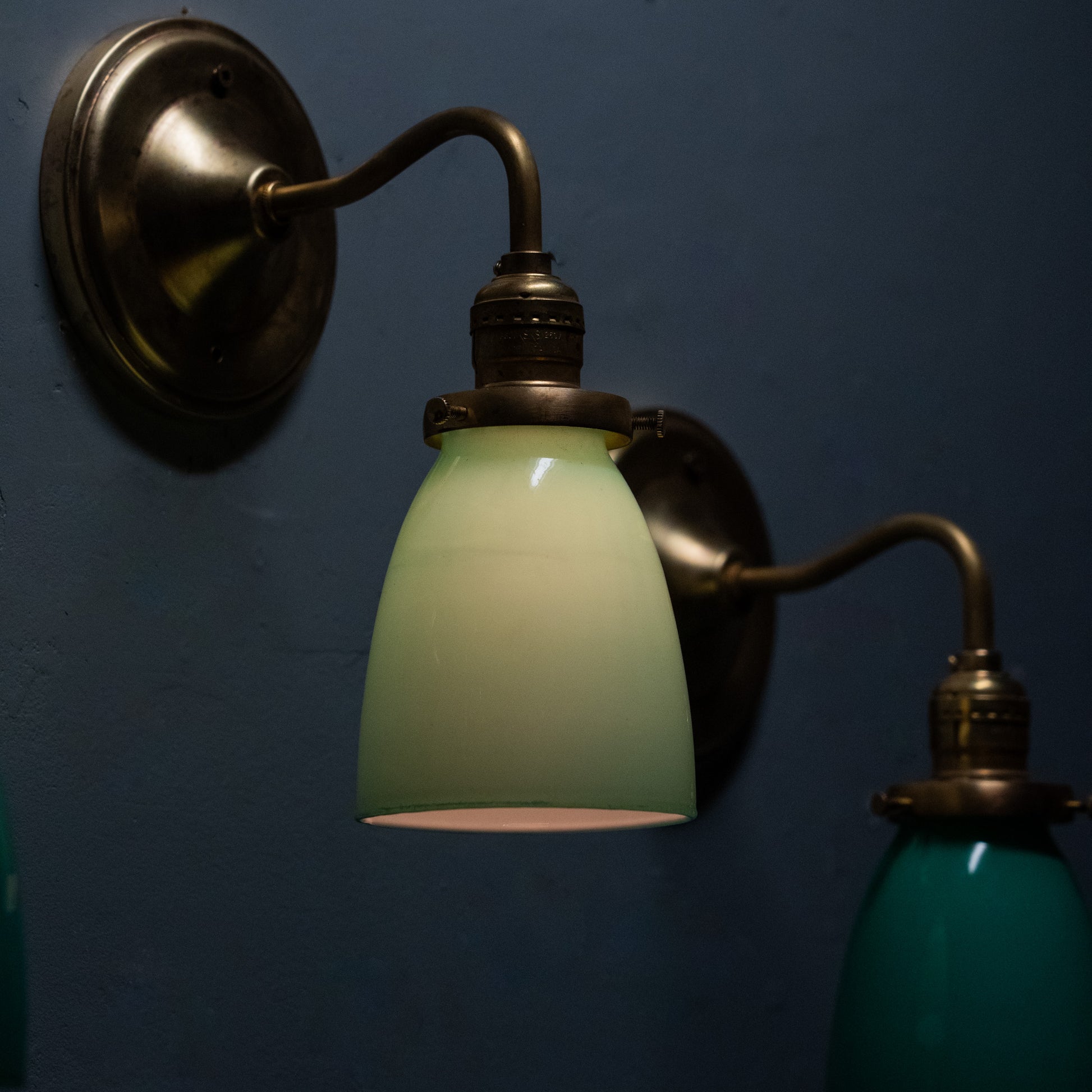 green sconces | Scott Landon Antiques and Interiors.