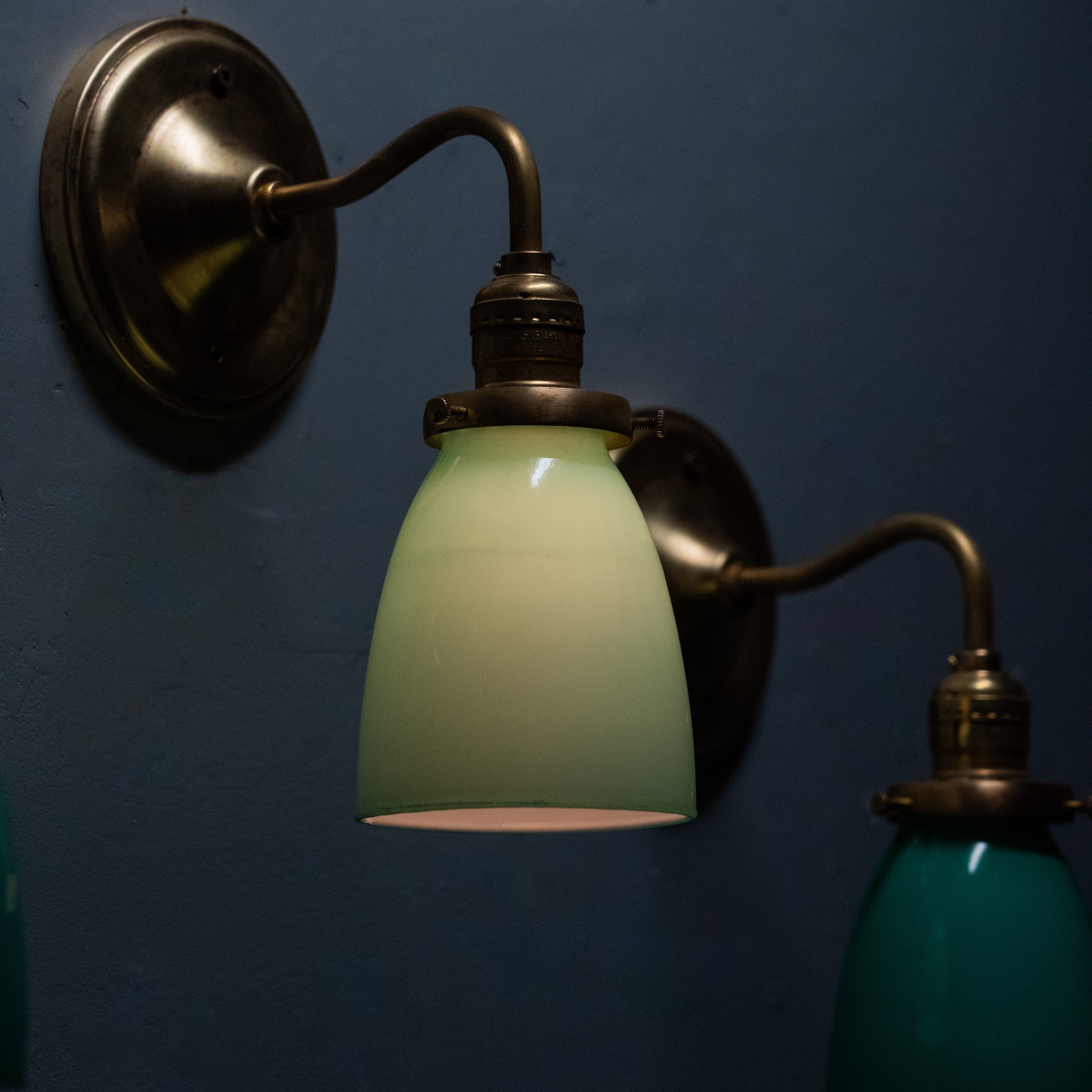 green sconces | Scott Landon Antiques and Interiors.