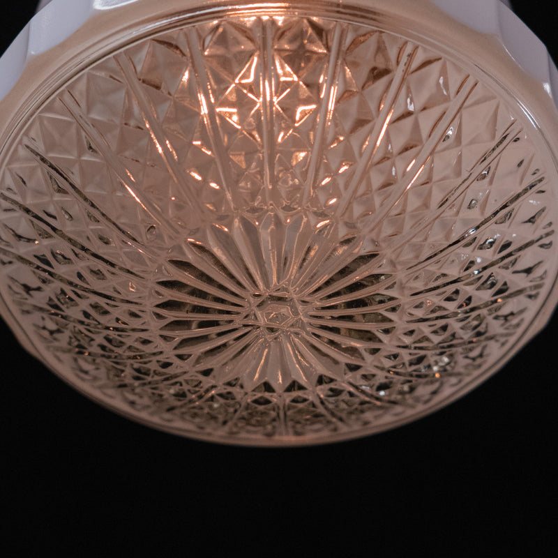 chrome art deco flush mount | Scott Landon Antiques and Interiors.