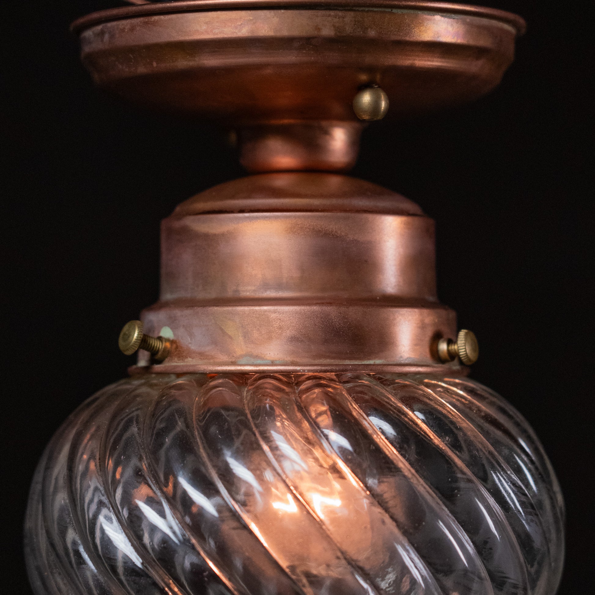 copper flush mount | Scott Landon Antiques and Interiors.