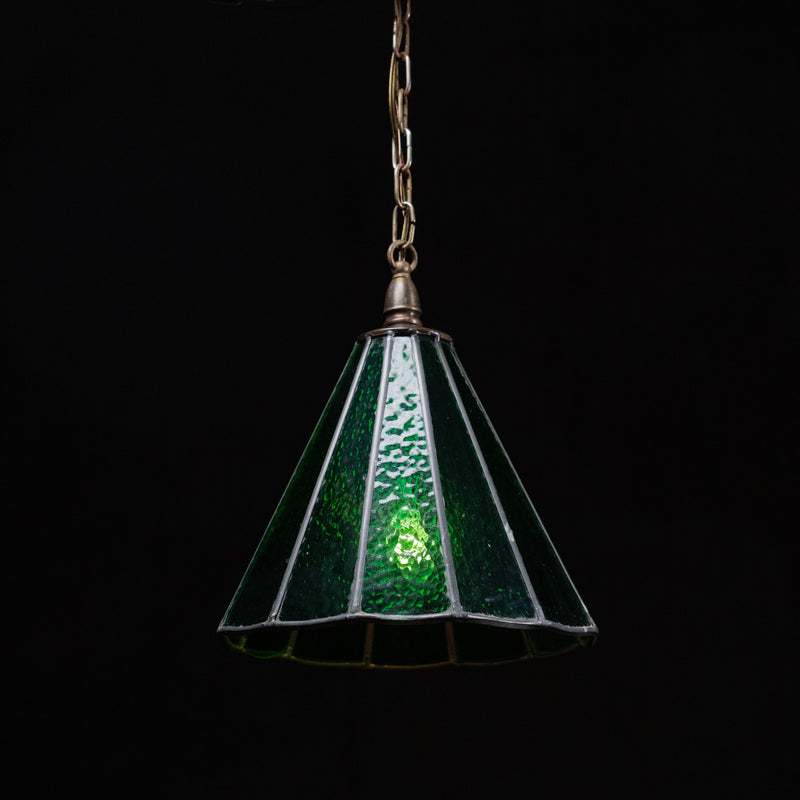 green stained glass pendant | Scott Landon Antiques and Interiors.