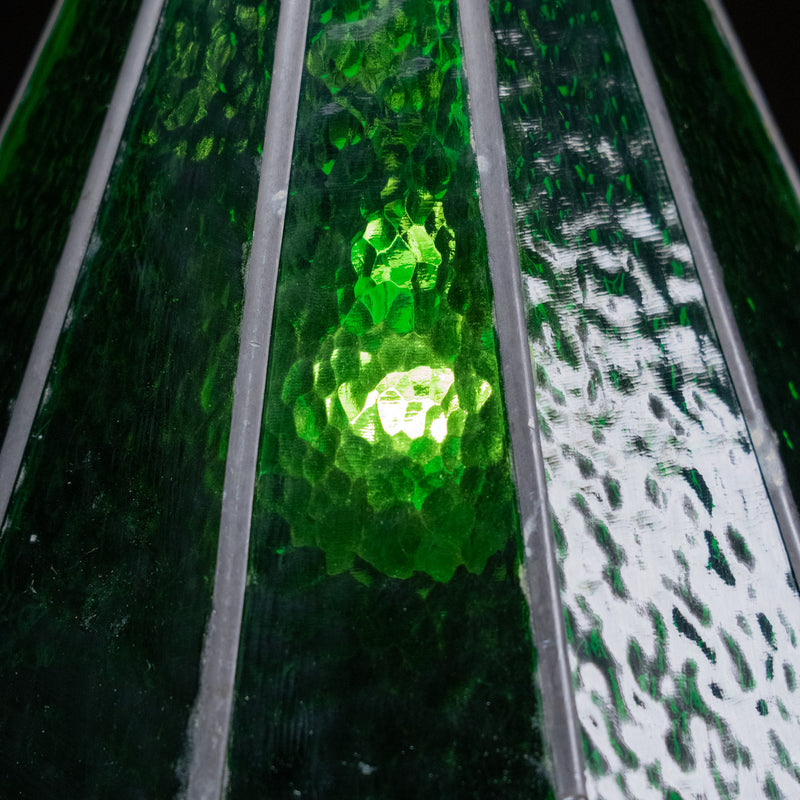 green stained glass pendant | Scott Landon Antiques and Interiors.